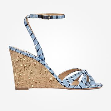 サンダル・ミュール VERSACE  Wedges Women Fabric Blue/Denim Versace Wedge Heels for Women for sale | eBay