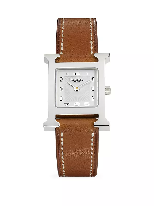 Heure H 25MM Stainless Steel & Leather Strap Watch