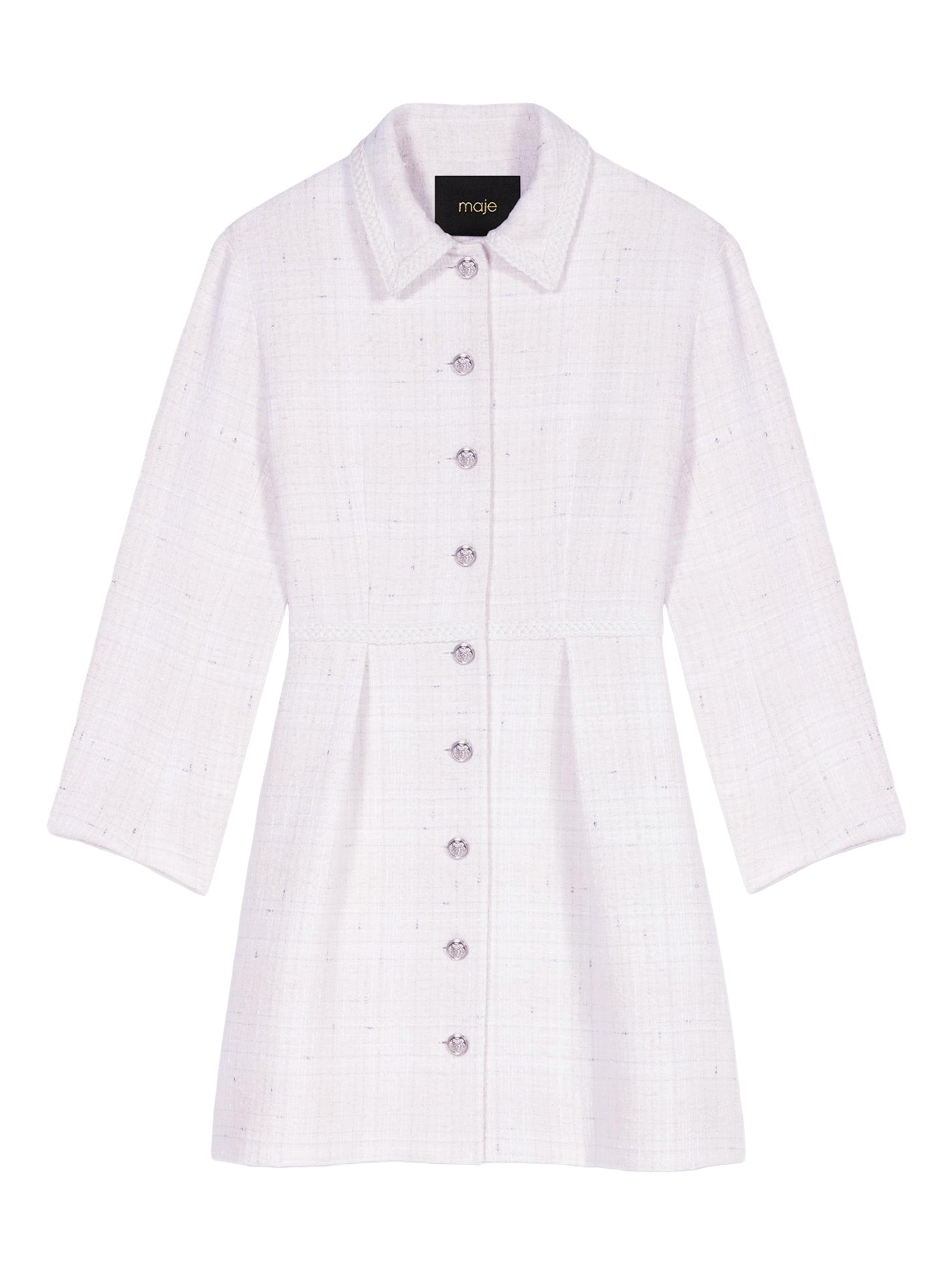 Maje Women's Short Tweed Dress - Ecru