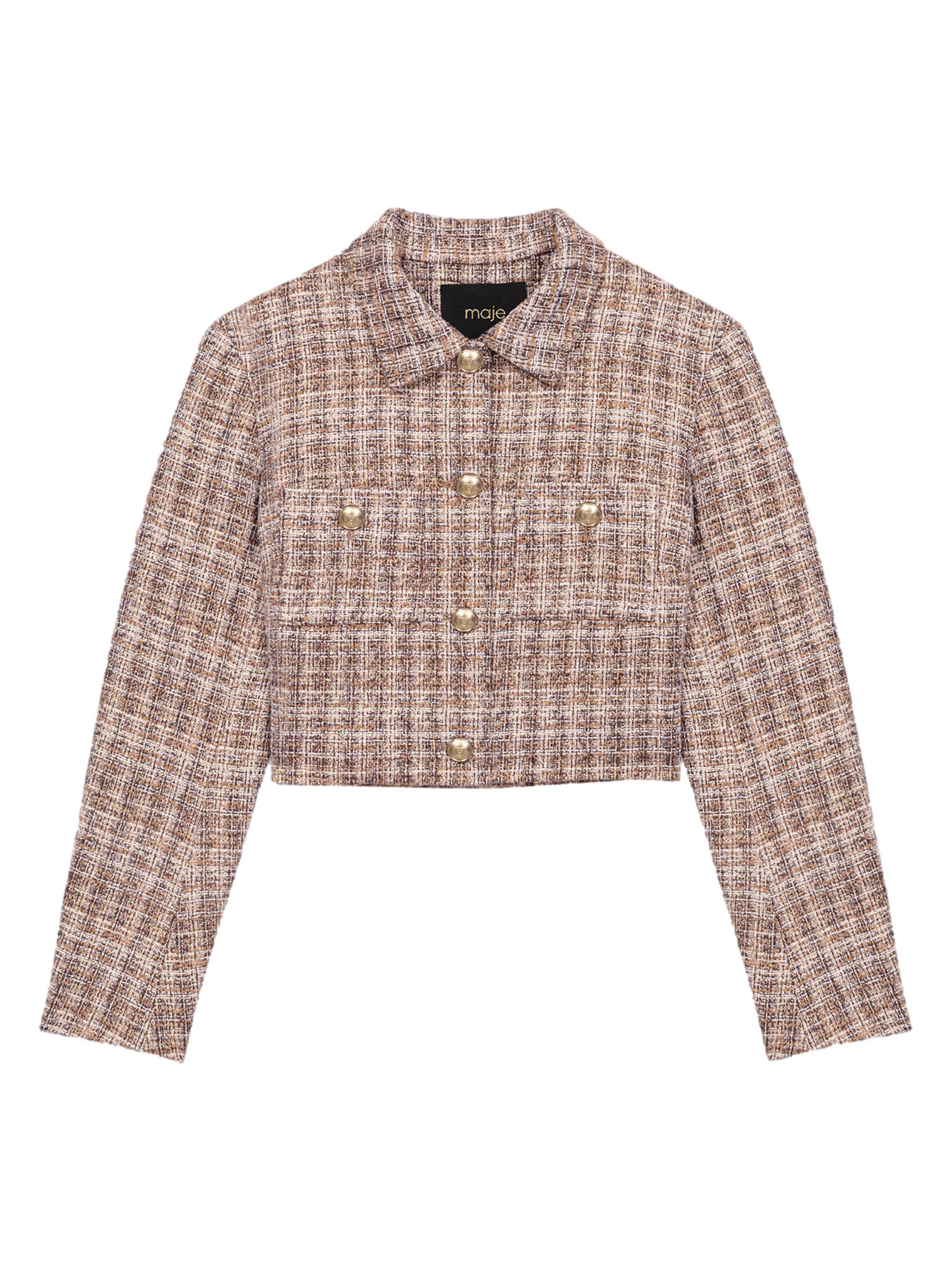 Maje Women's Short Tweed Jacket - Brown