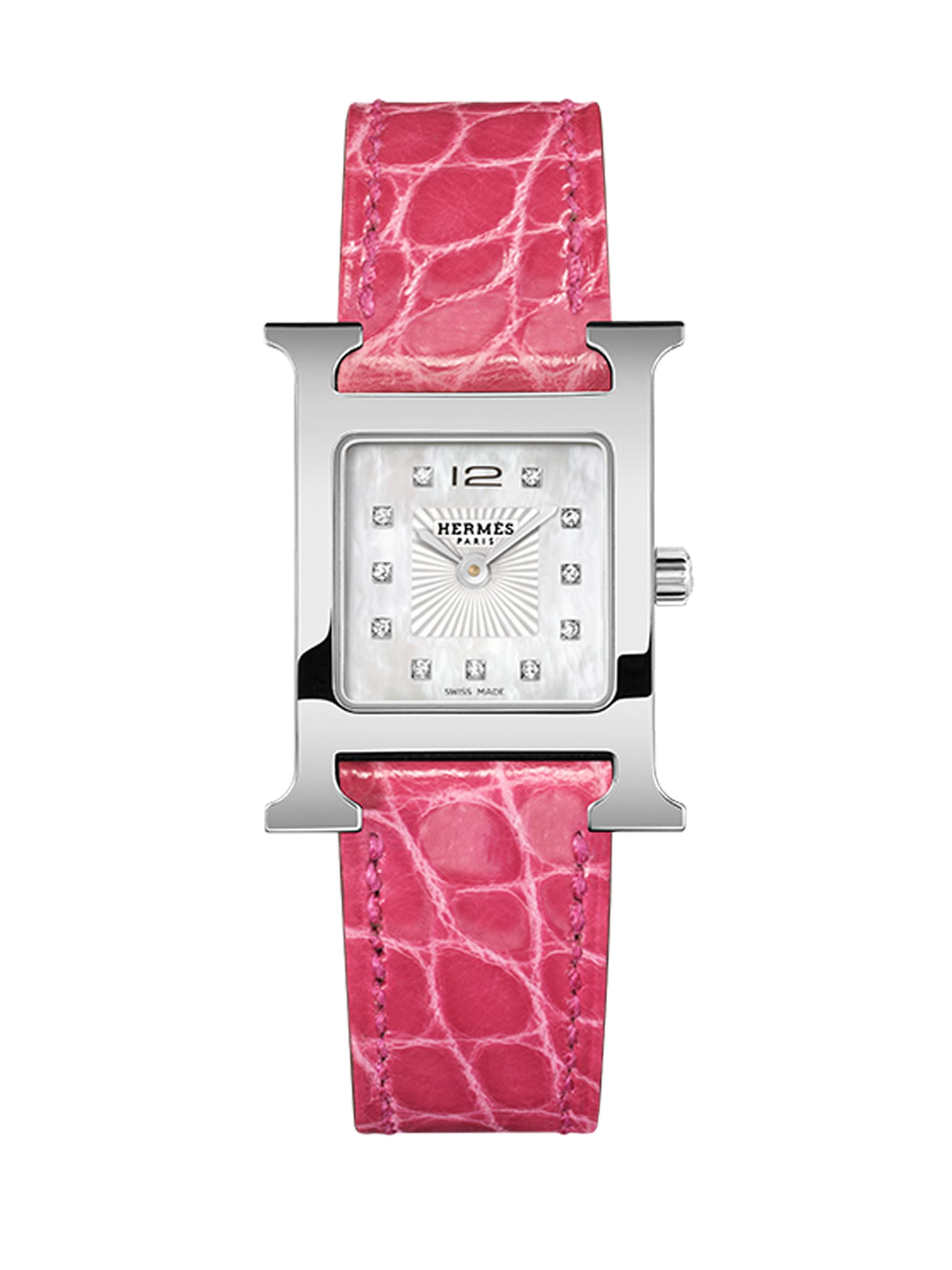 HERMÈS Cape Cod Stainless Steel, Pink Sapphire, Diamond
