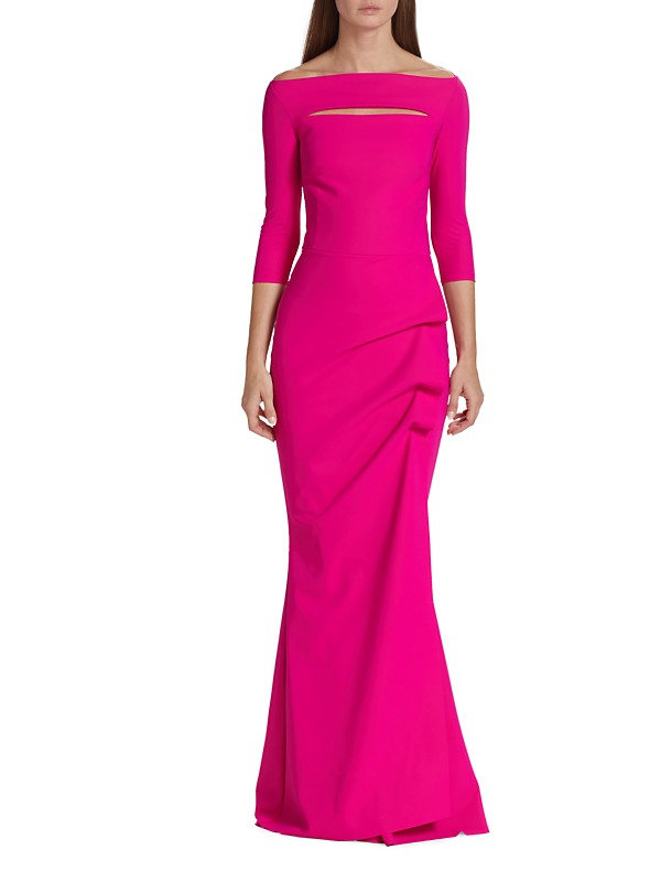 Shop Chiara Boni La Petite Robe Kate Slit-Detail Boatneck Shop Chiara Boni La Petite Robe Kate Slit-Detail Boatneck