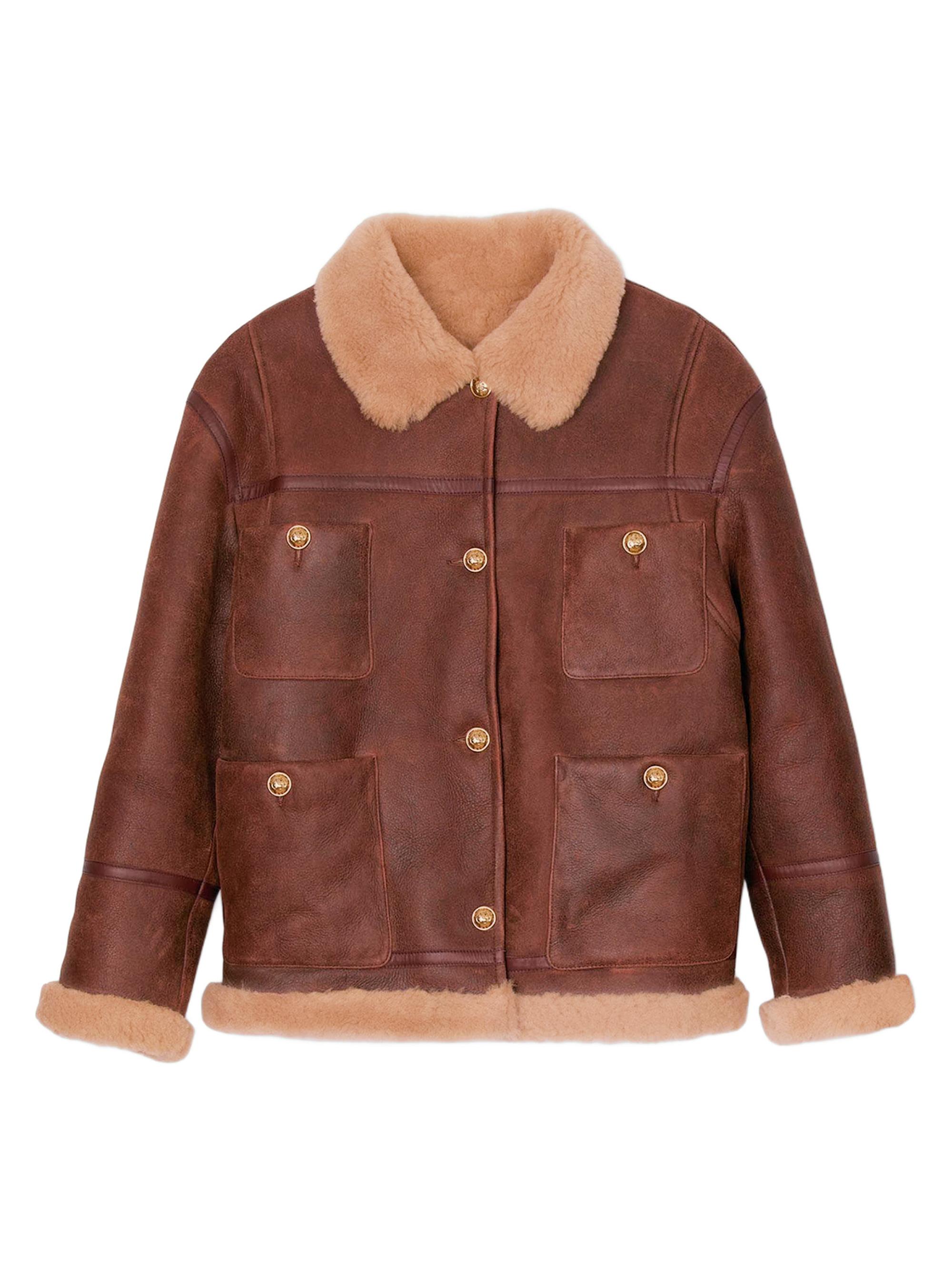 Sandro Women's Shearling Jacket - Brown