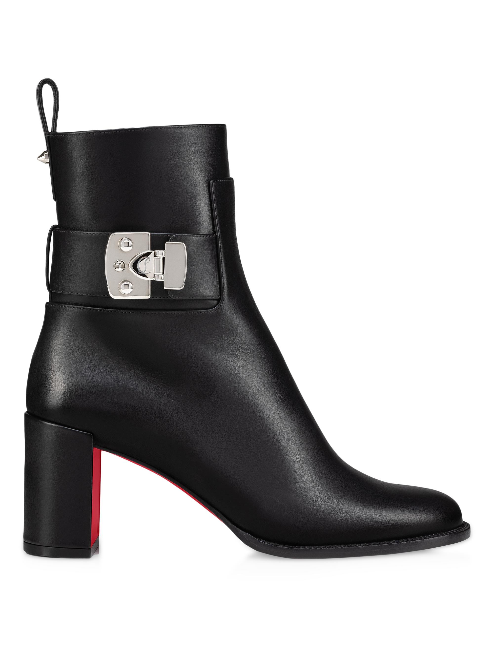 Christian Louboutin Booty Lock 70MM Leather Boots | Saks Fifth Avenue