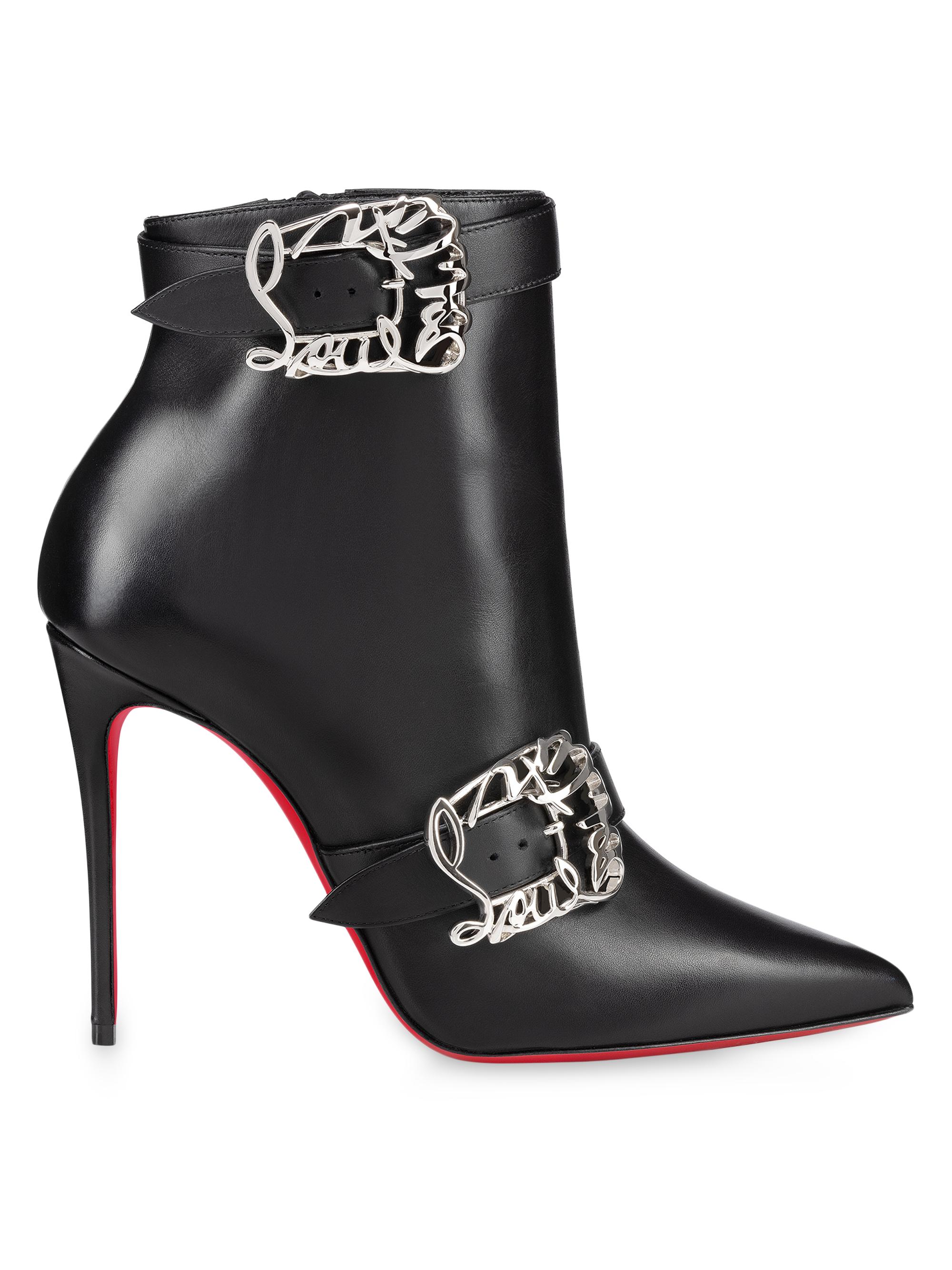 Christian Louboutin Women's Giddylina 100MM Leather Boots - Black