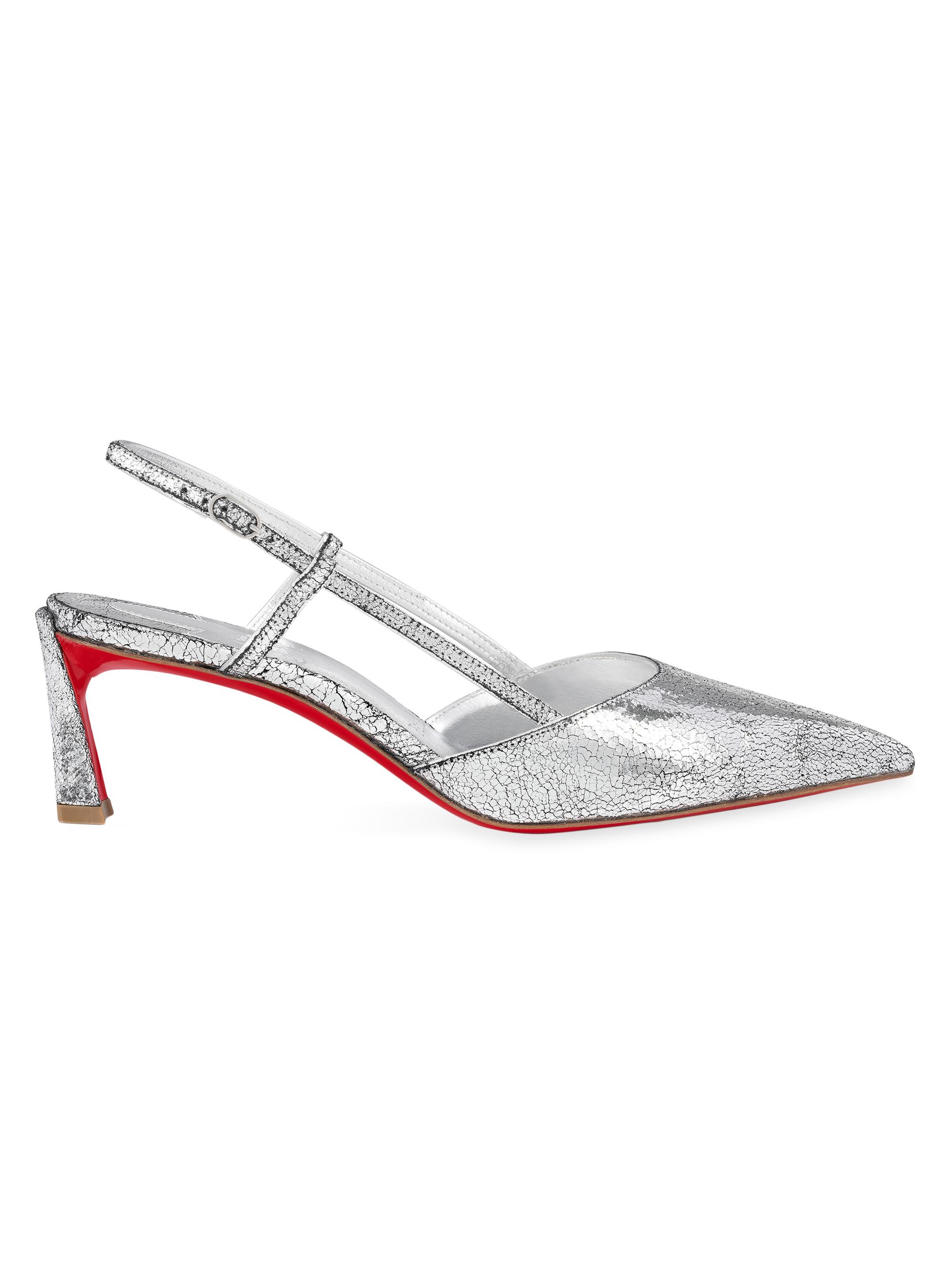 Christian Louboutin Women's Condoroline 55MM Specchio Leather Pumps - Silver
