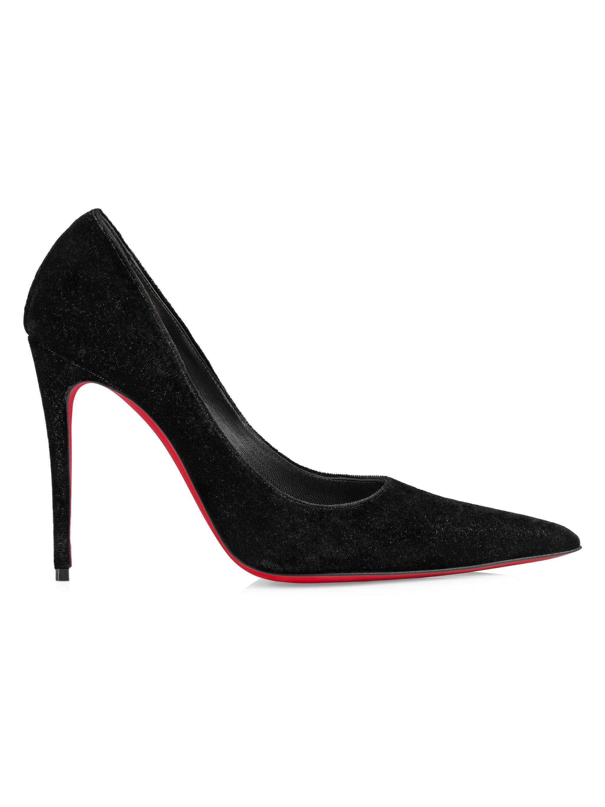 Christian Louboutin Women's Kate Max 100MM Velvet Pumps - Black