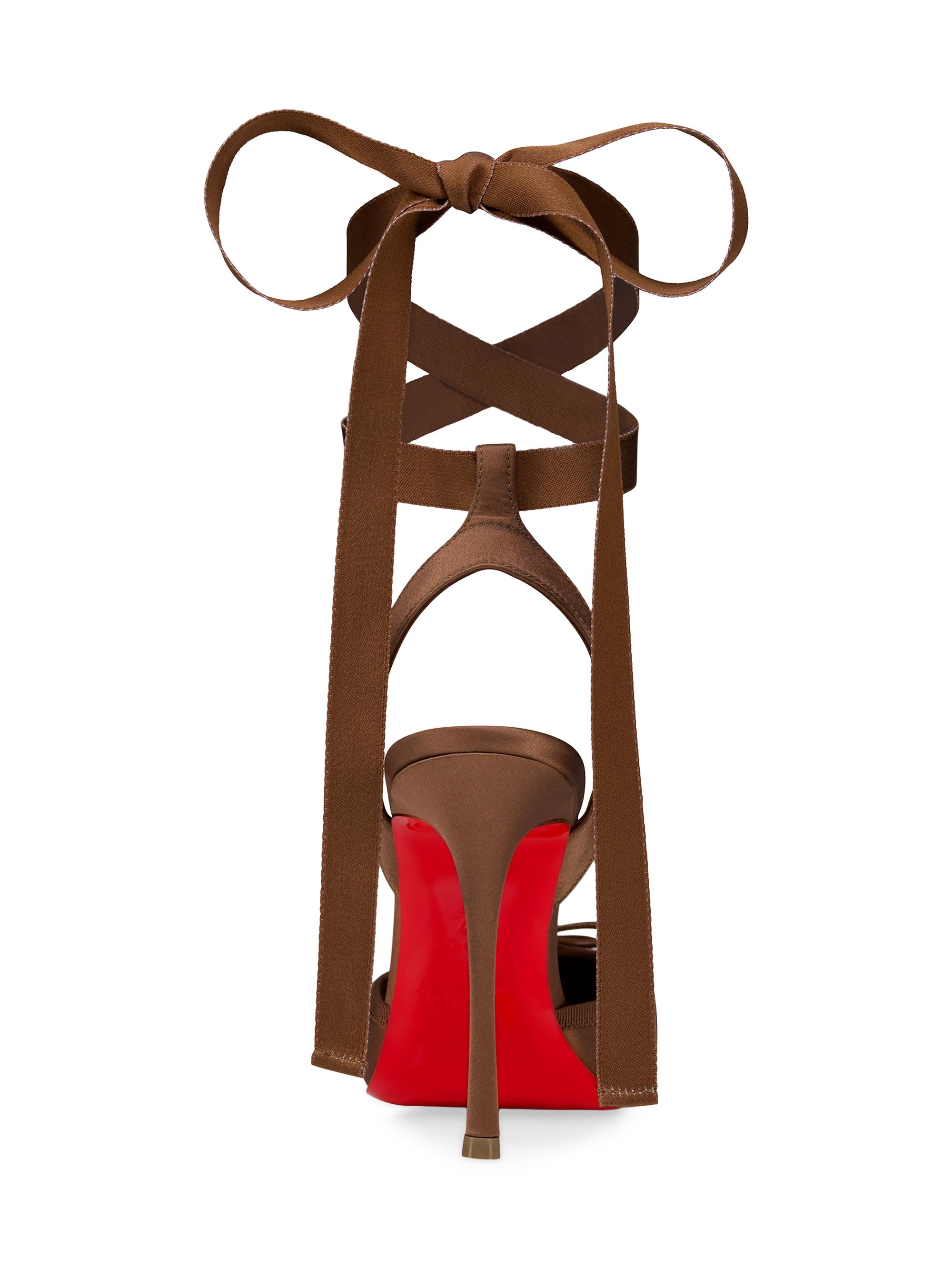 Cassia Lace Up 100MM Satin Pumps