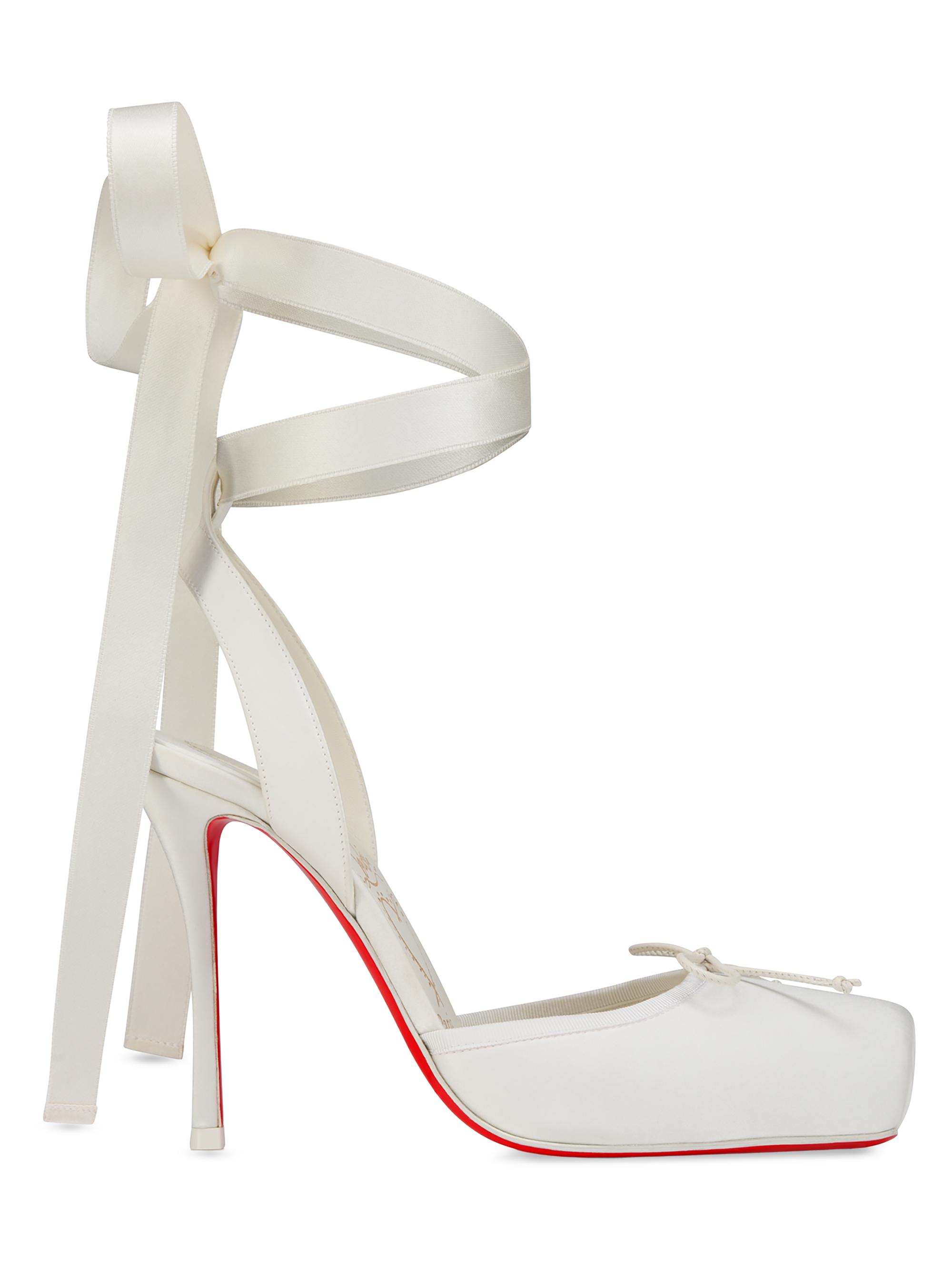 Christian Louboutin Women's Cassia Lace Up 100MM Satin Pumps -