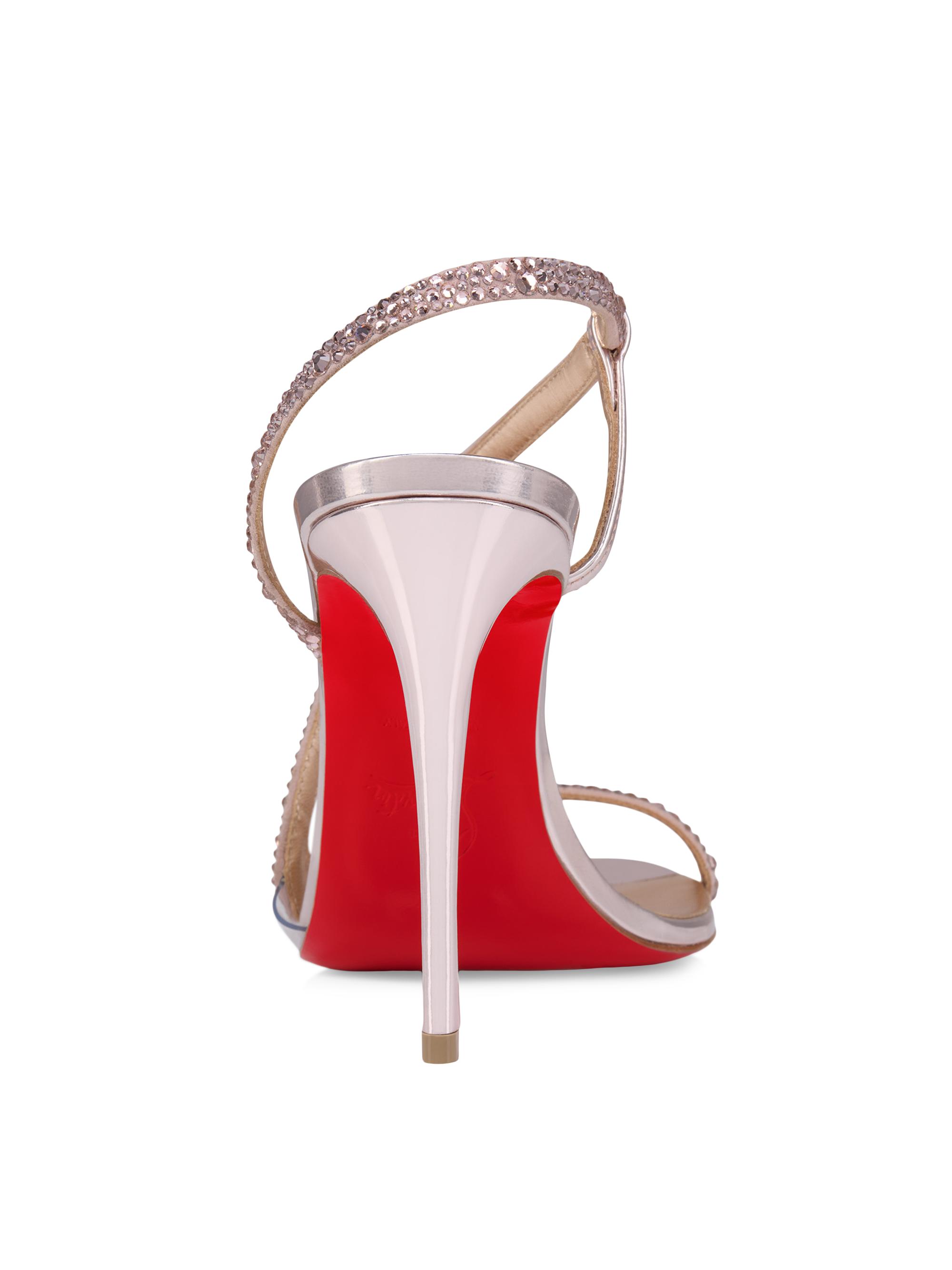Christian Louboutin Rosalie Strass Leather 100MM Sandals Saks