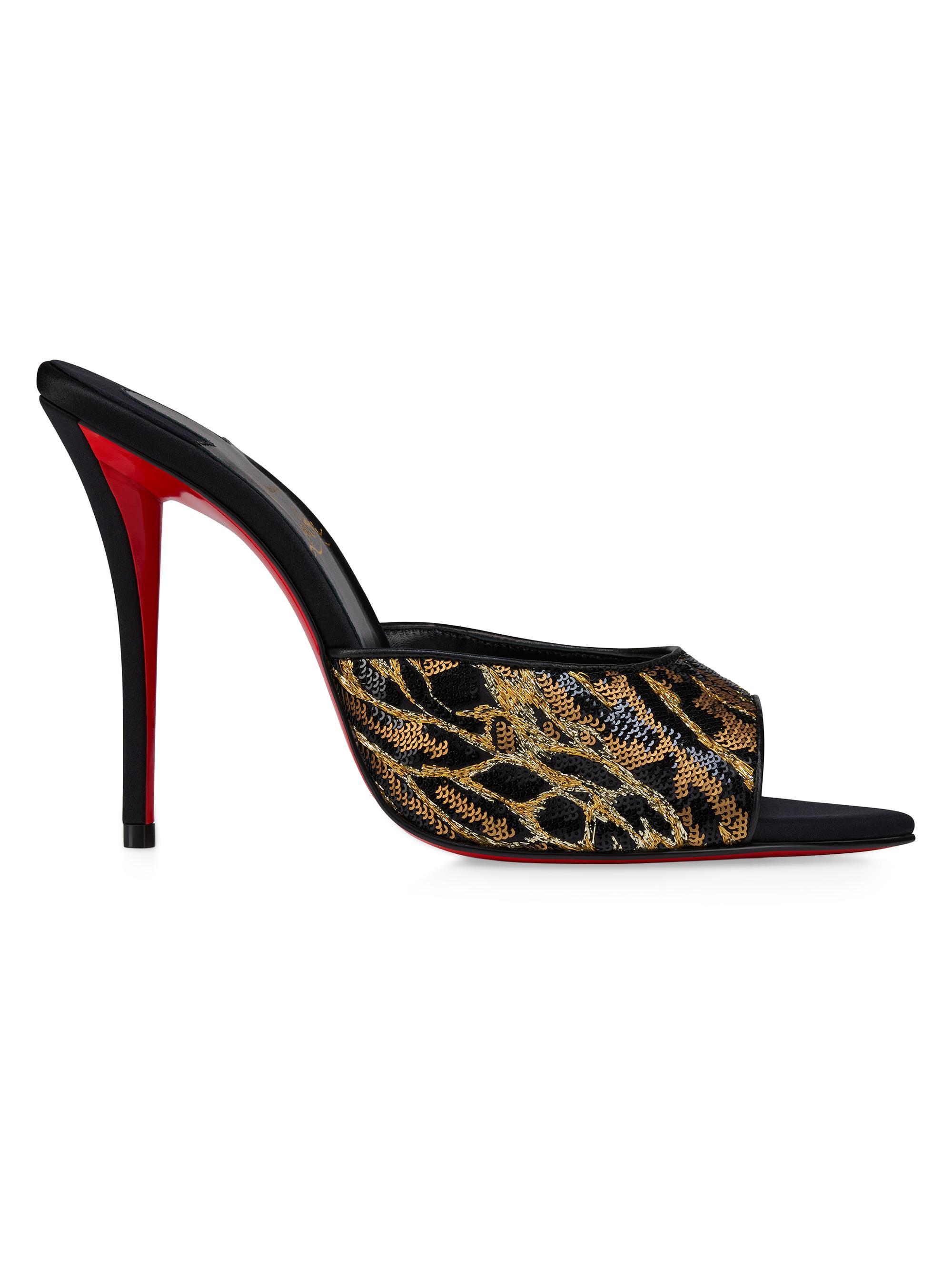 Christian Louboutin Miss Z Ocelot 100MM Mules | Saks Fifth Avenue