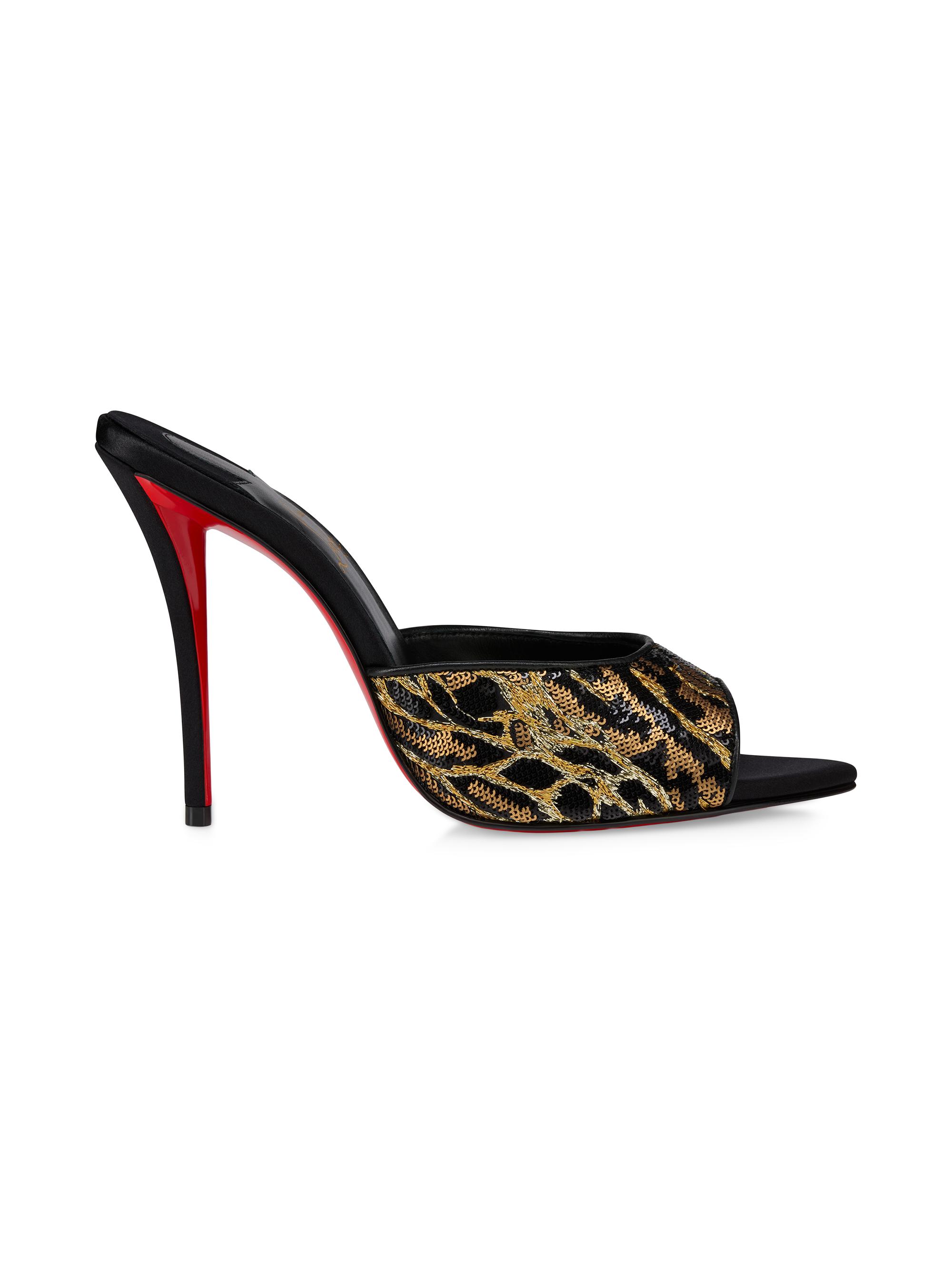 Christian Louboutin Miss Z Ocelot 100MM Mules | Saks Fifth Avenue