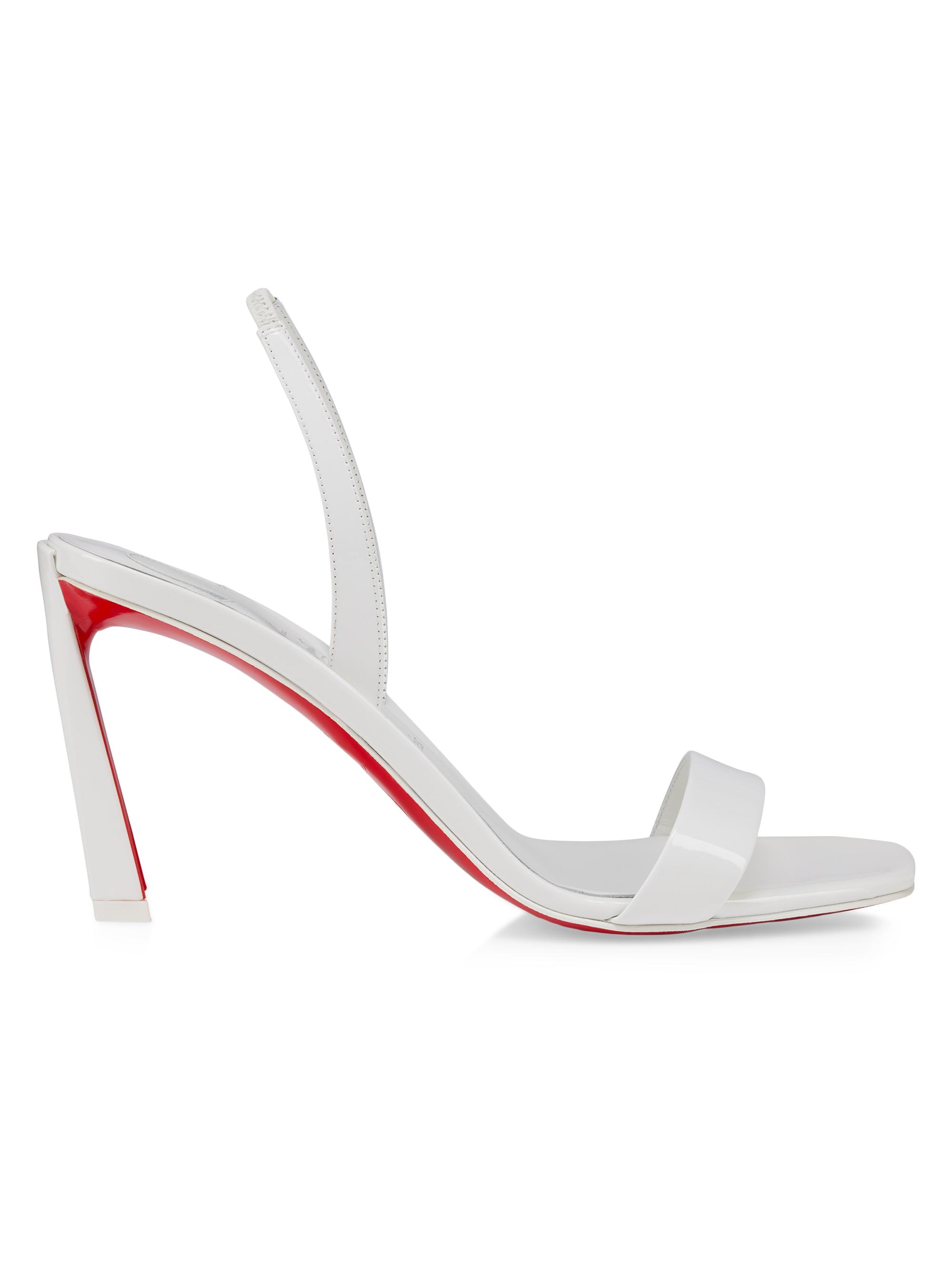 Christian Louboutin Women's O Condora 85MM Patent Leather Sandals - Bianco