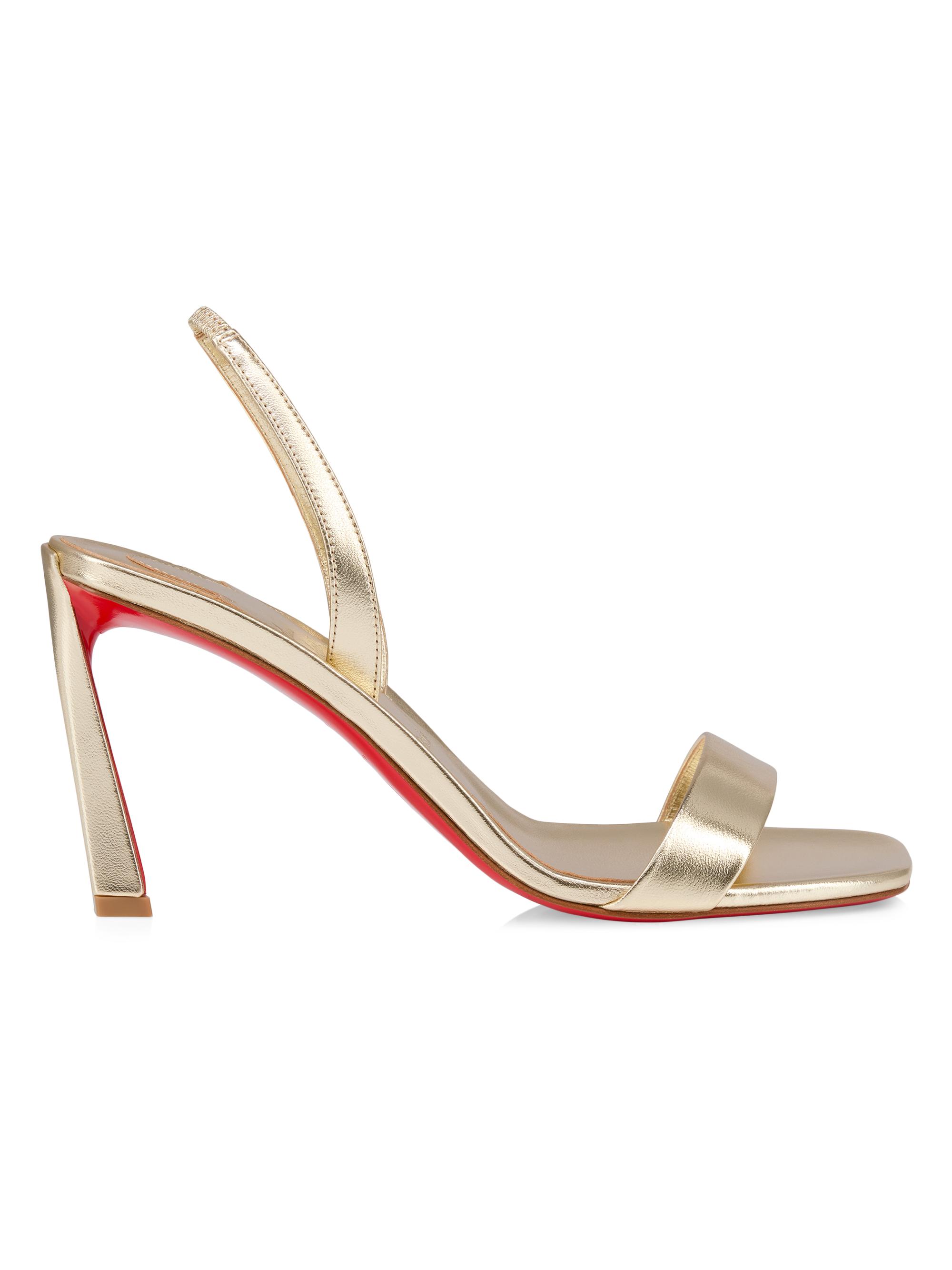 Christian Louboutin Women's O Condora 85MM Laminated Leather Sandals - Platine
