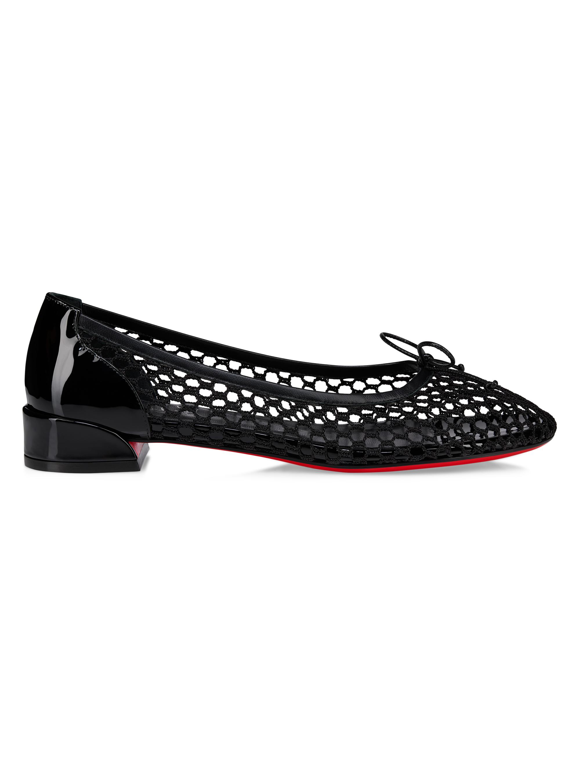 Christian Louboutin Women's Sweetie Jane Mesh Ballerinas - Black