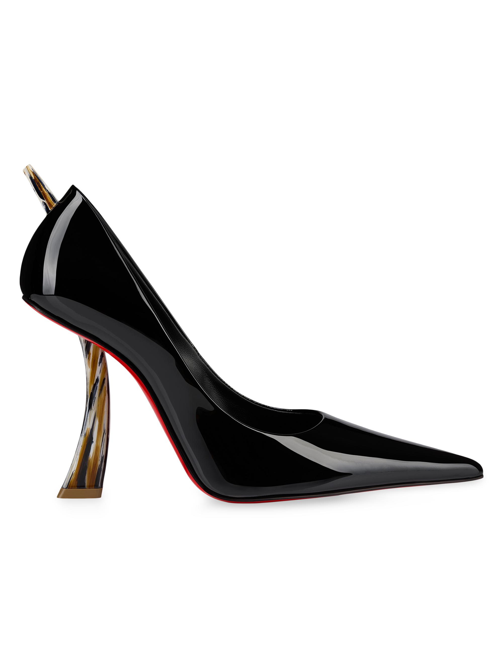 Christian Louboutin Women's Kate Clawmax Patent Leather 100MM Pumps - Black