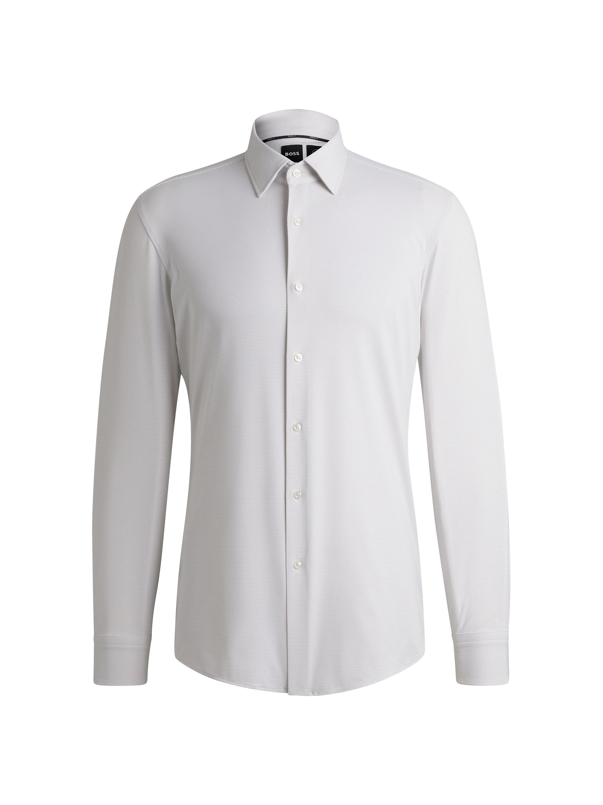 BOSS Men's Slim Fit Shirt in Performance Stretch Jersey - Light Beige