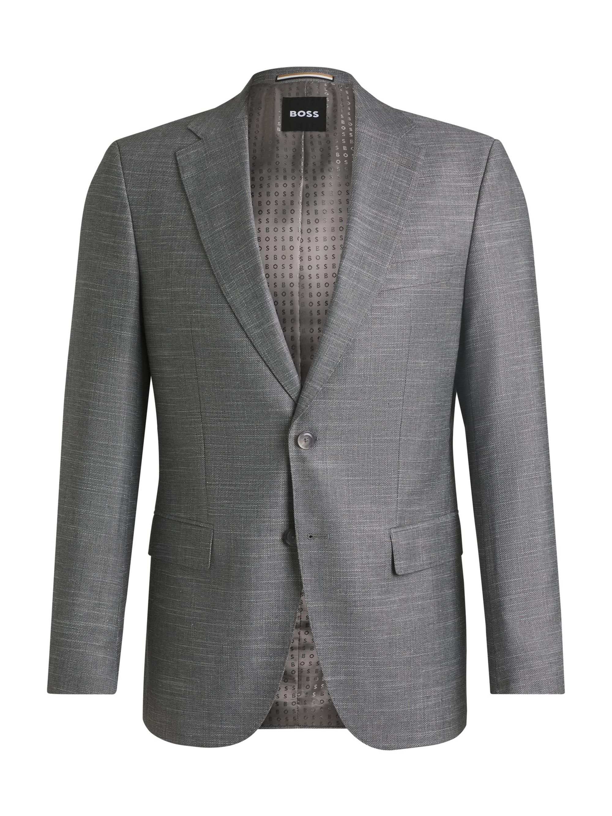 BOSS Men's Slim-Fit Suit Jacket in Patterned Stretch Fabric - Dark Blue