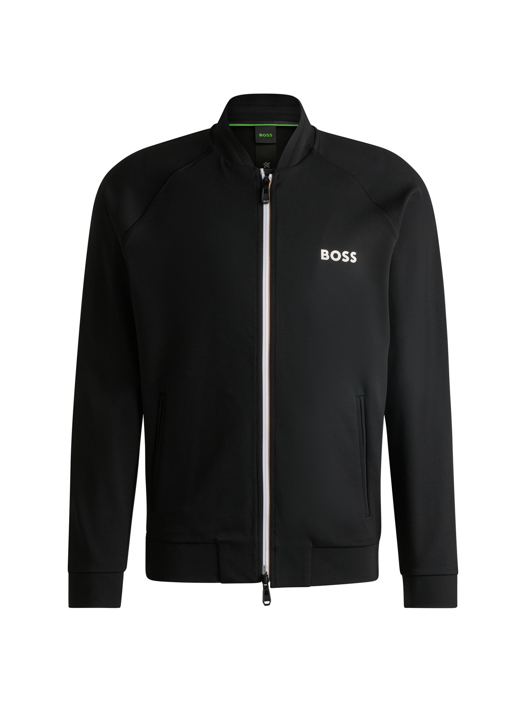 BOSS Men's Boss X Matteo Berrettini Regular-Fit Sweatshirt in Stretch Gabardine - Black