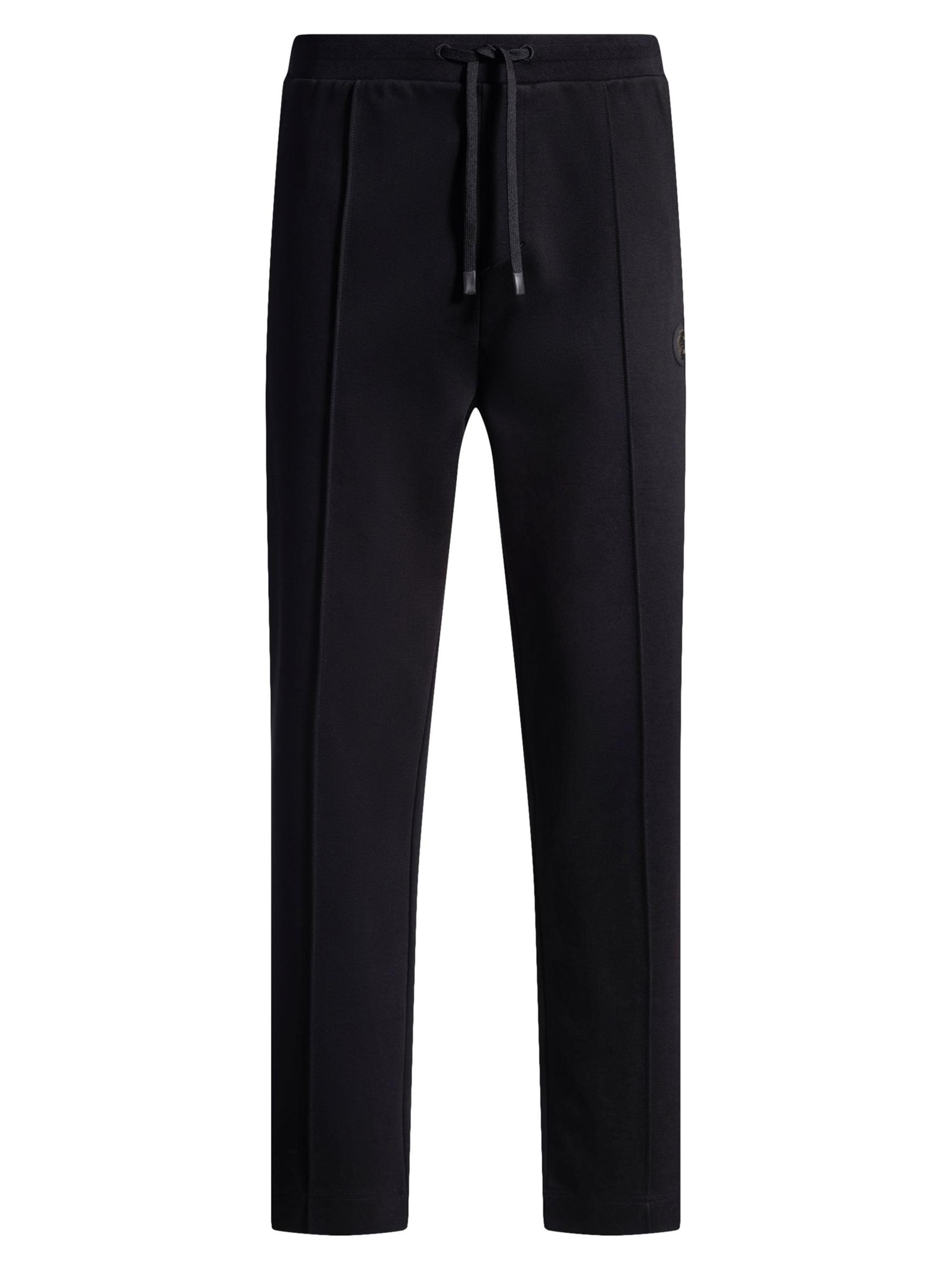 BOSS Men's Cotton Tracksuit Bottoms with Double B Monogram - Black