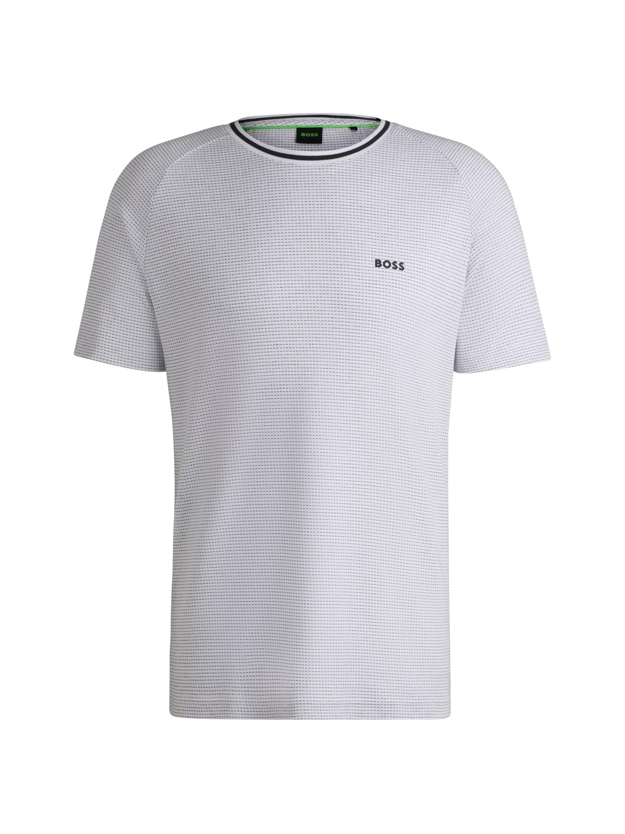 BOSS Men's Cotton-Jacquard Relaxed-Fit T-Shirt - Dark Blue