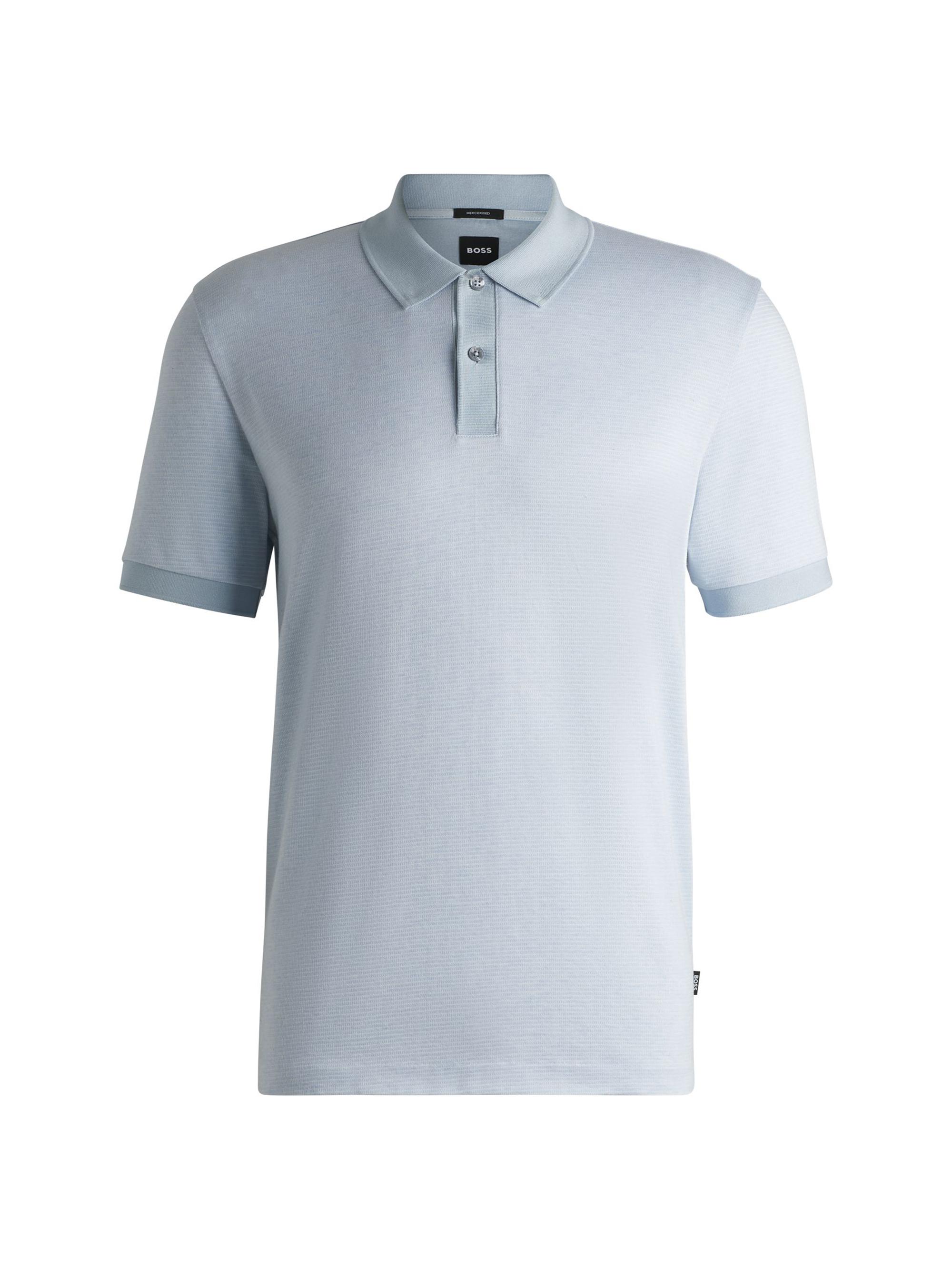 Mercerized-Cotton Polo Shirt with Micro Pattern