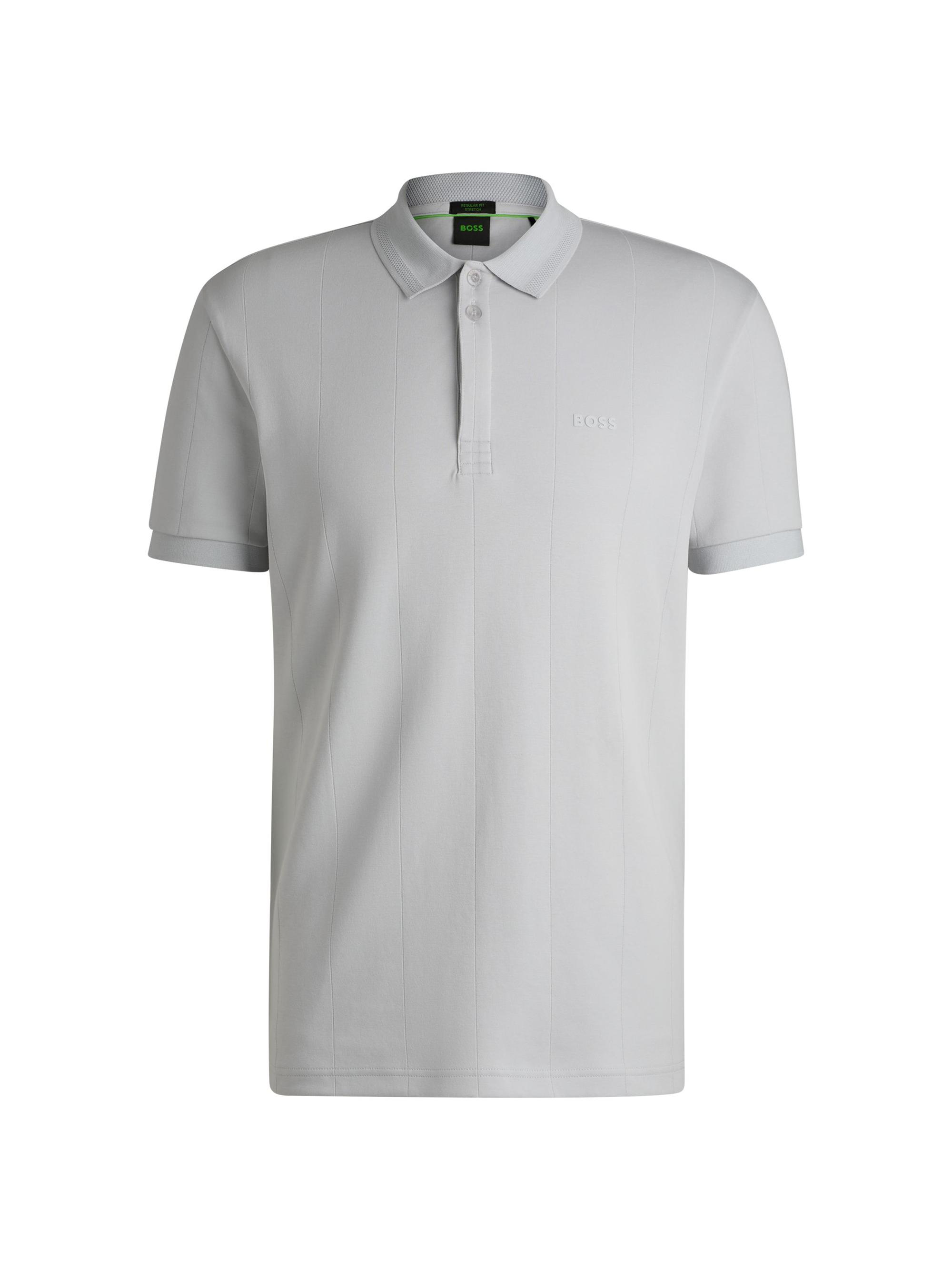 BOSS Men's Paddy Polo Shirt with Drop-Needle Stitching - Grey