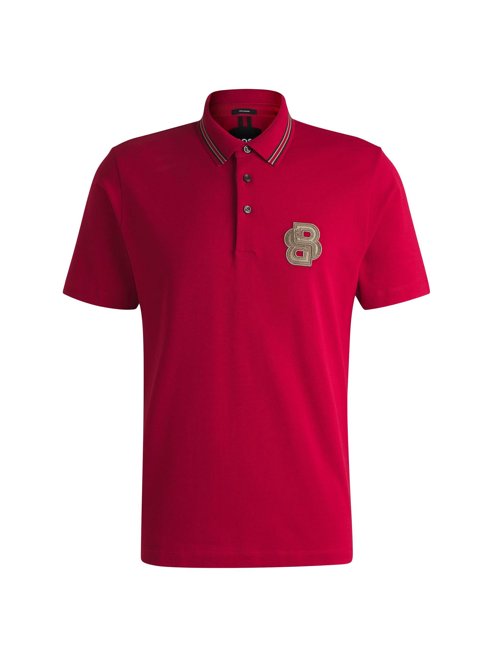 BOSS Men's  x Creation of the Gods Mercerised-Cotton Polo Shirt - Red