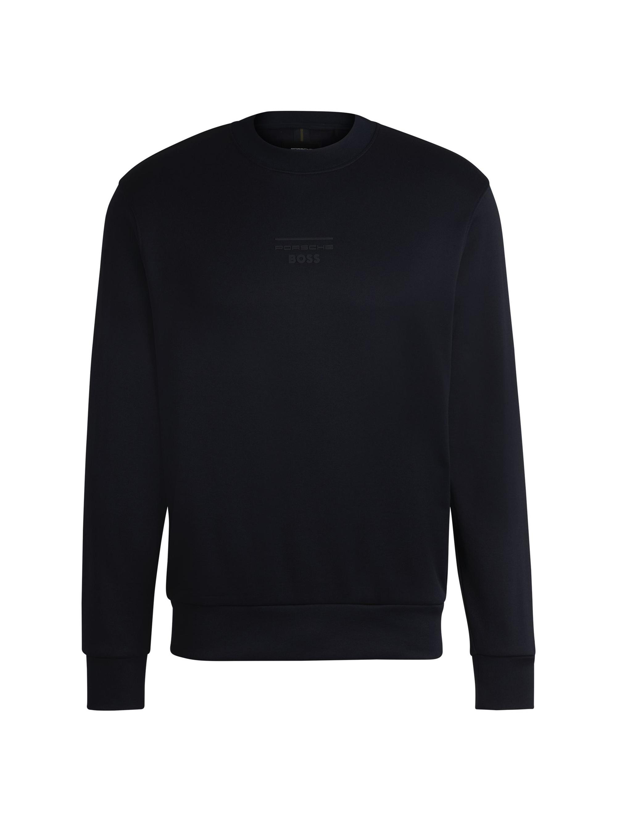 BOSS Men's Porsche x Boss Relaxed-Fit Sweatshirt with Special Branding - Dark Blue