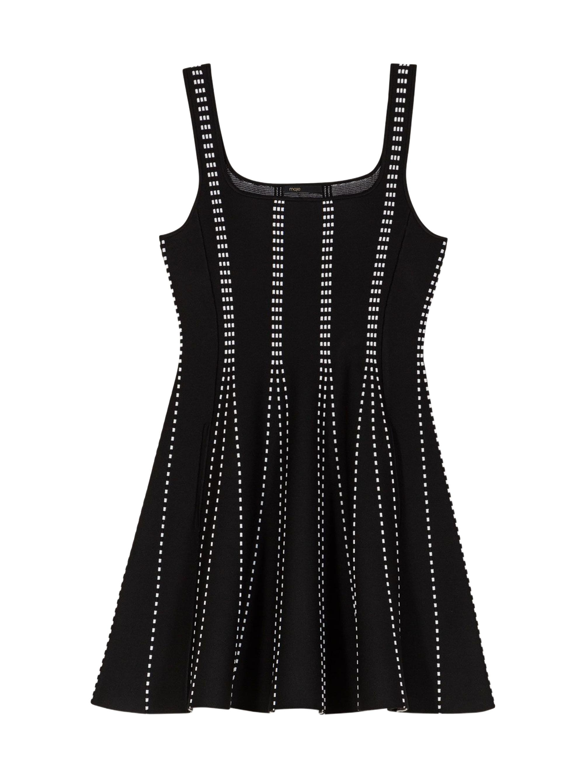 Maje Women's Mini Jacquard Knit Dress - Black Ecru