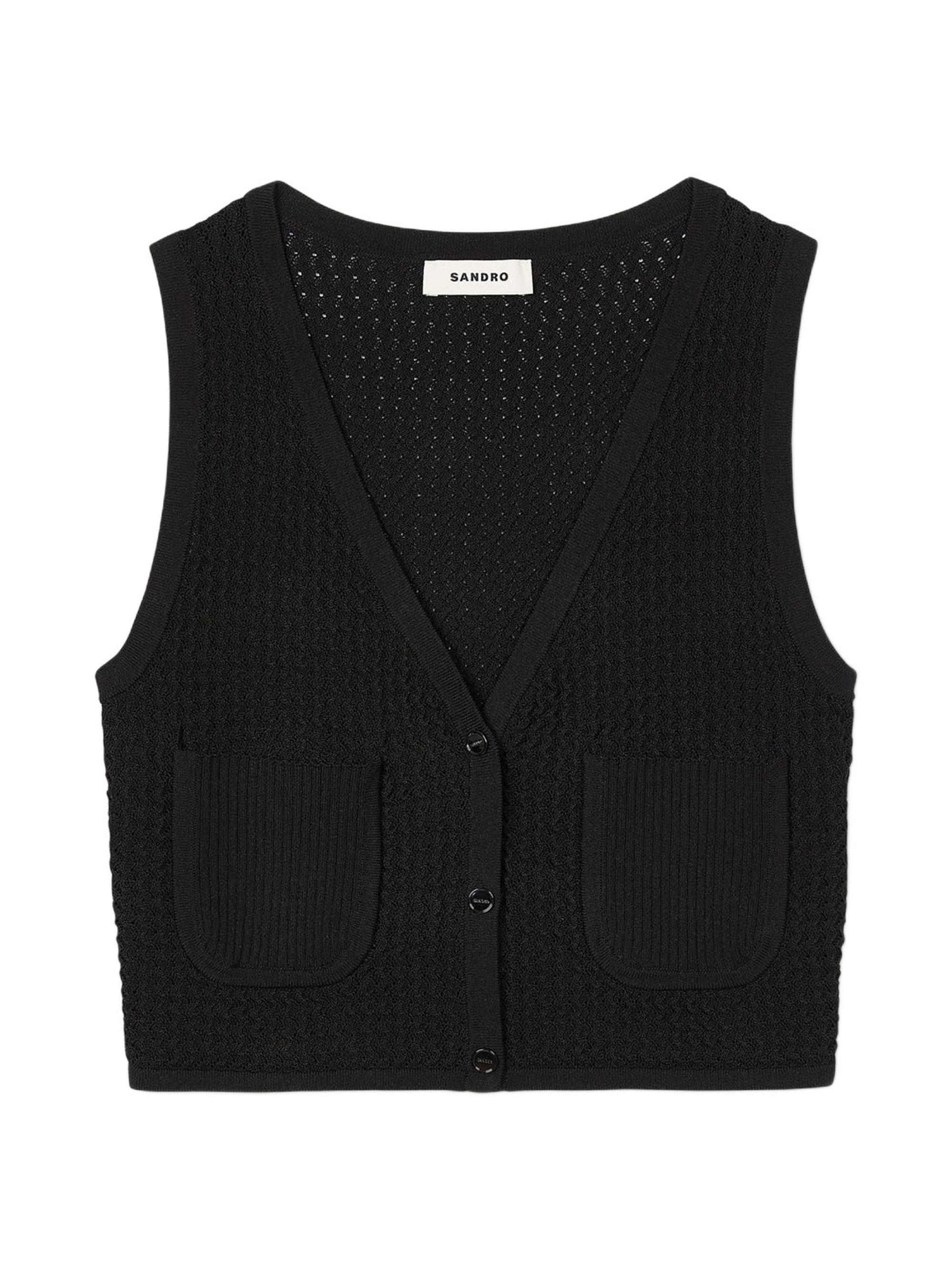 Sandro Women's Decorative Knit Cardigan - Black