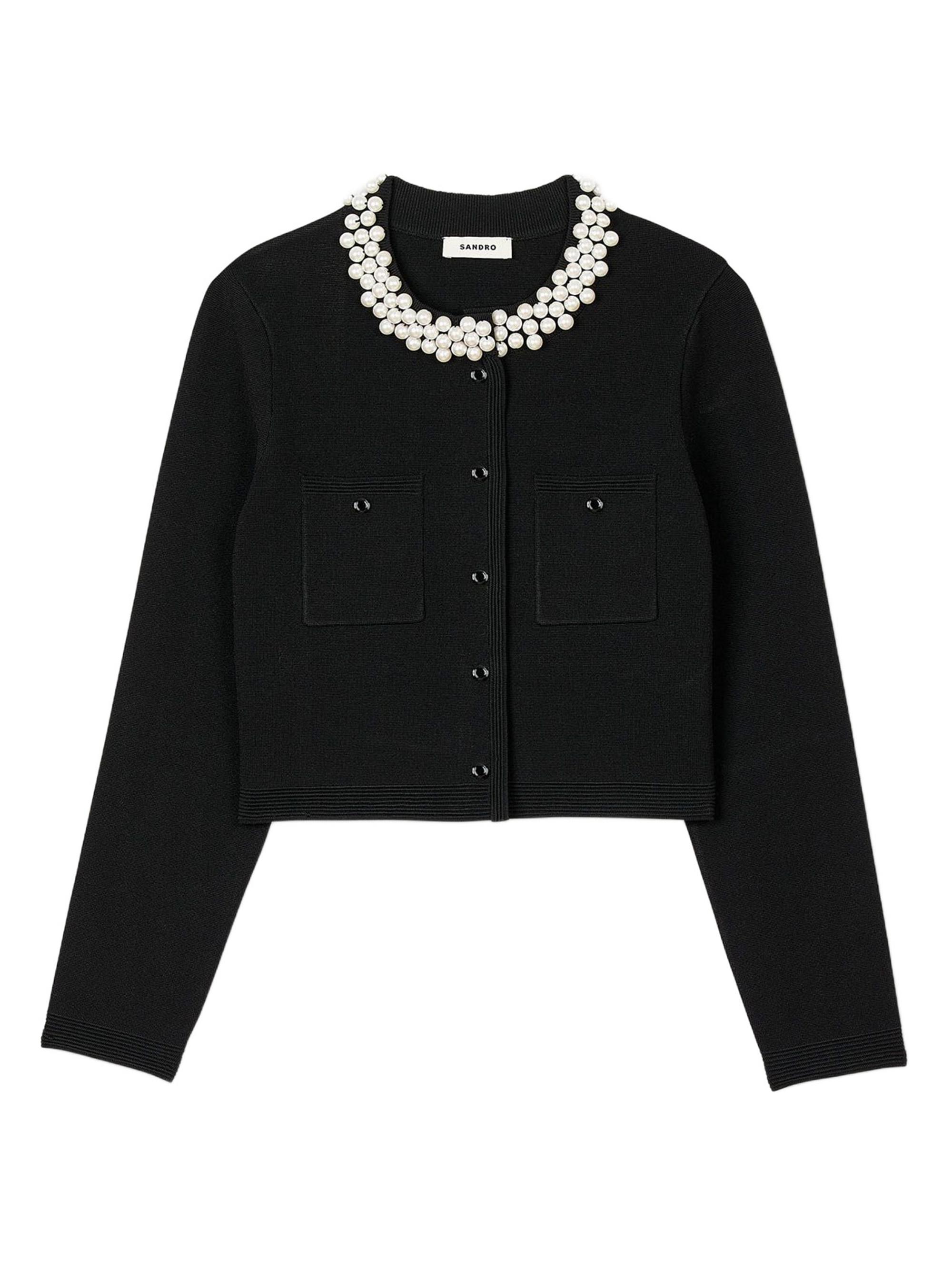 トップス 60's Gilison Black Acrylic Cardigan M 60´s Gilison Black Acrylic Cardigan M