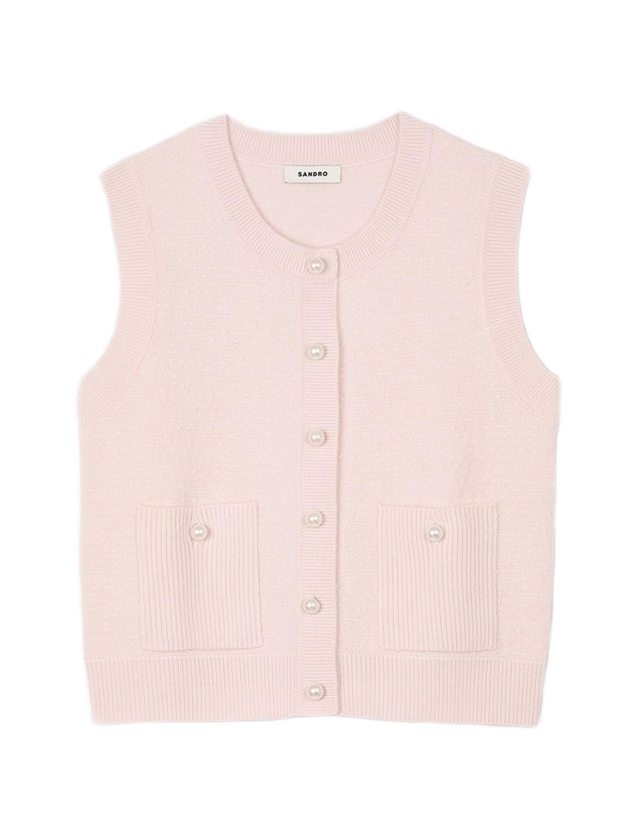Sandro Women's Textured Tweed Cardigan - Light Pink