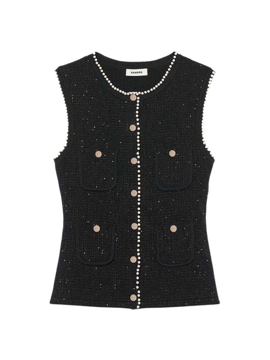 Sandro Decorative Tweed Vest | Saks Fifth Avenue