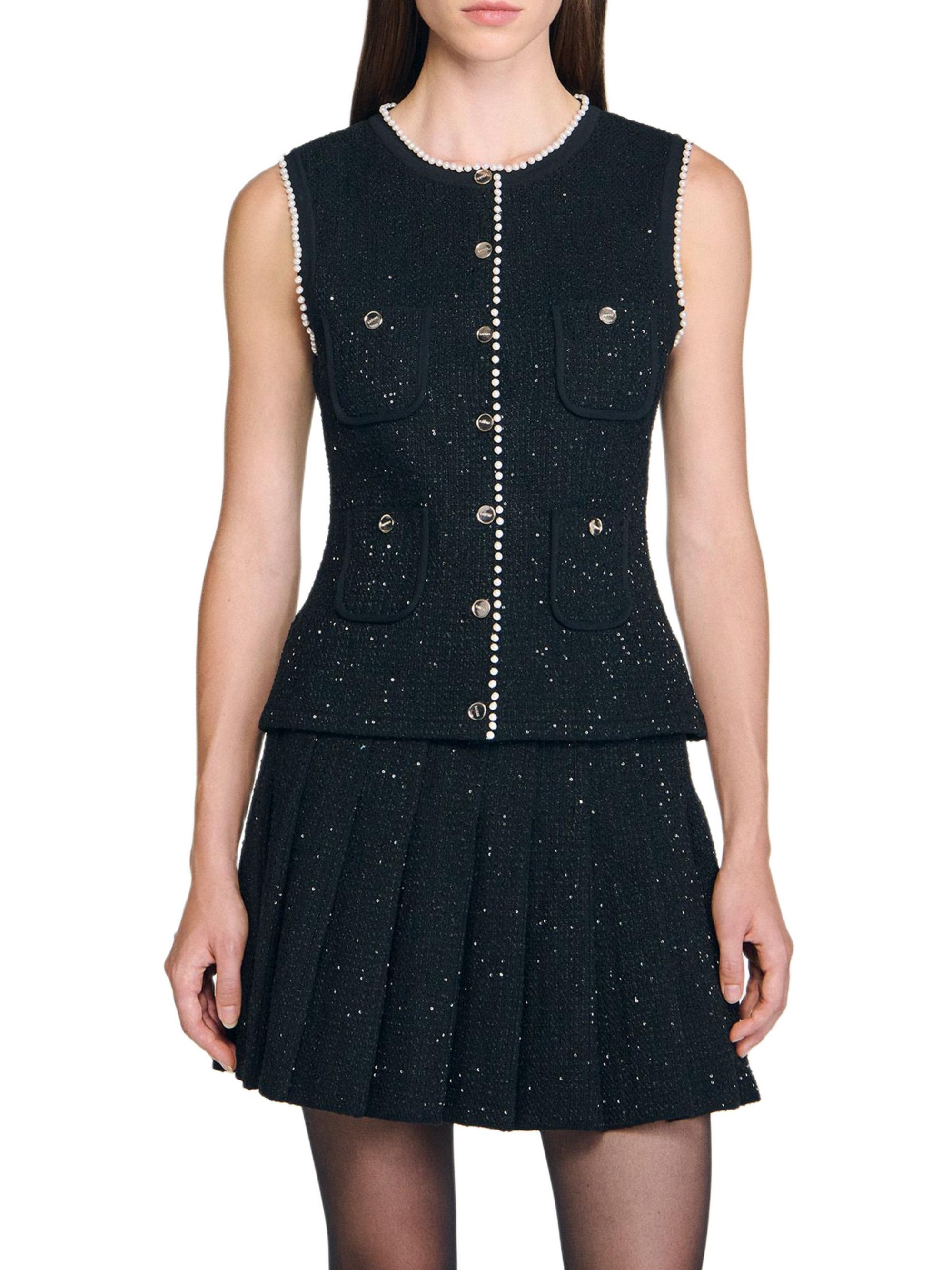 Sandro Decorative Tweed Vest | Saks Fifth Avenue