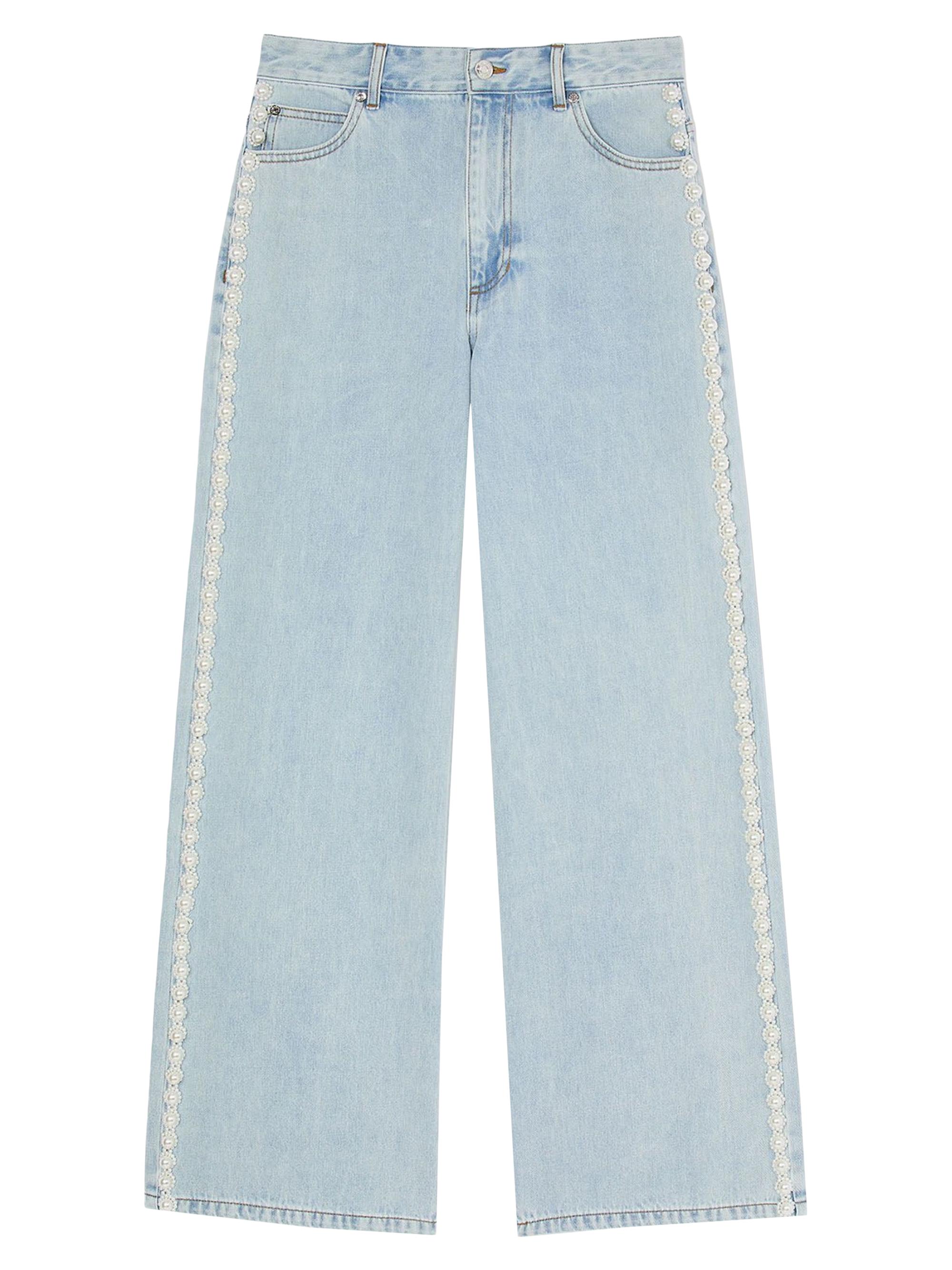 Sandro Women's Beaded Jeans - Light Jean