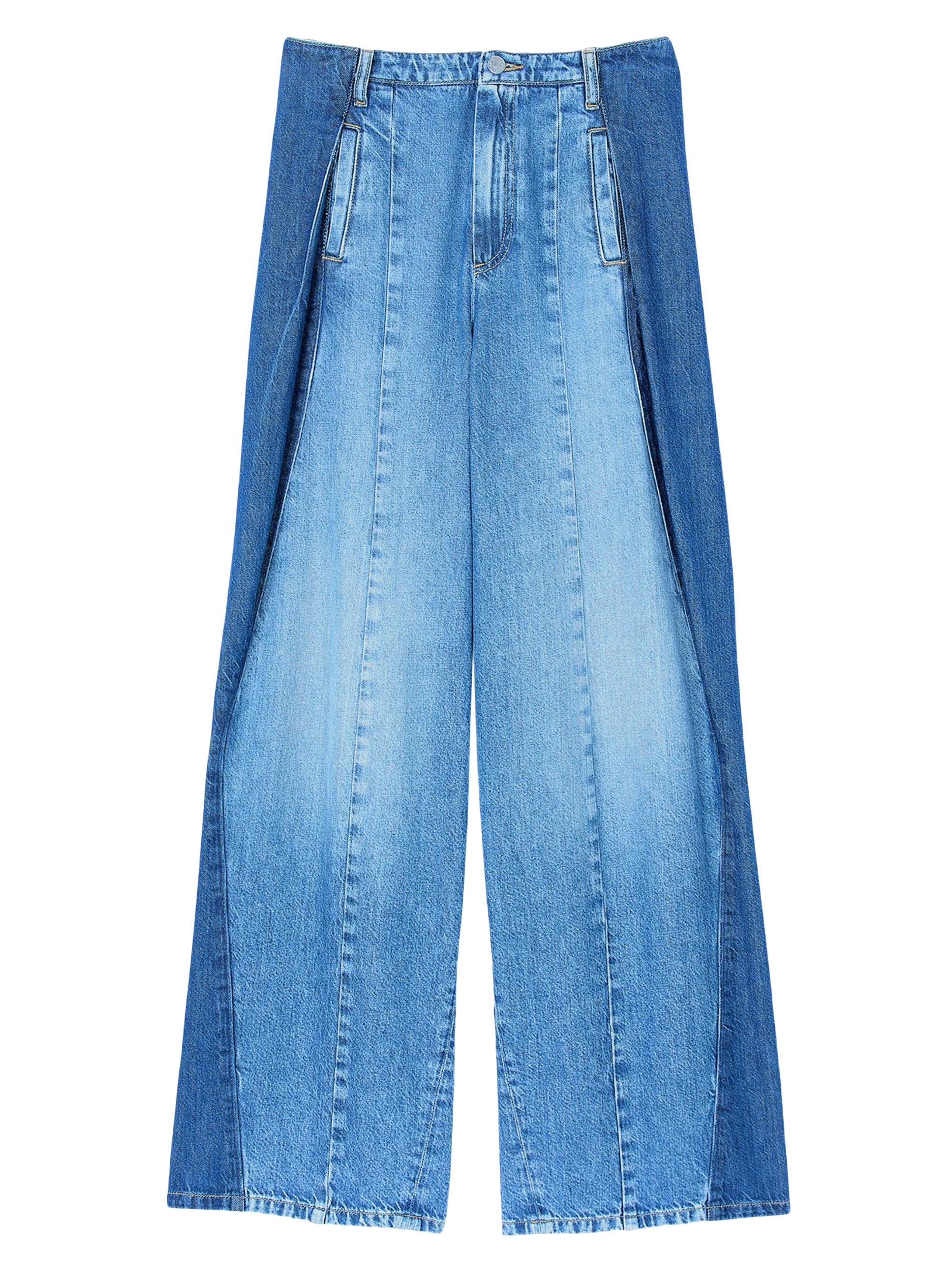 Sandro Women's Jeans with Contrasting Panels - Blue Jean