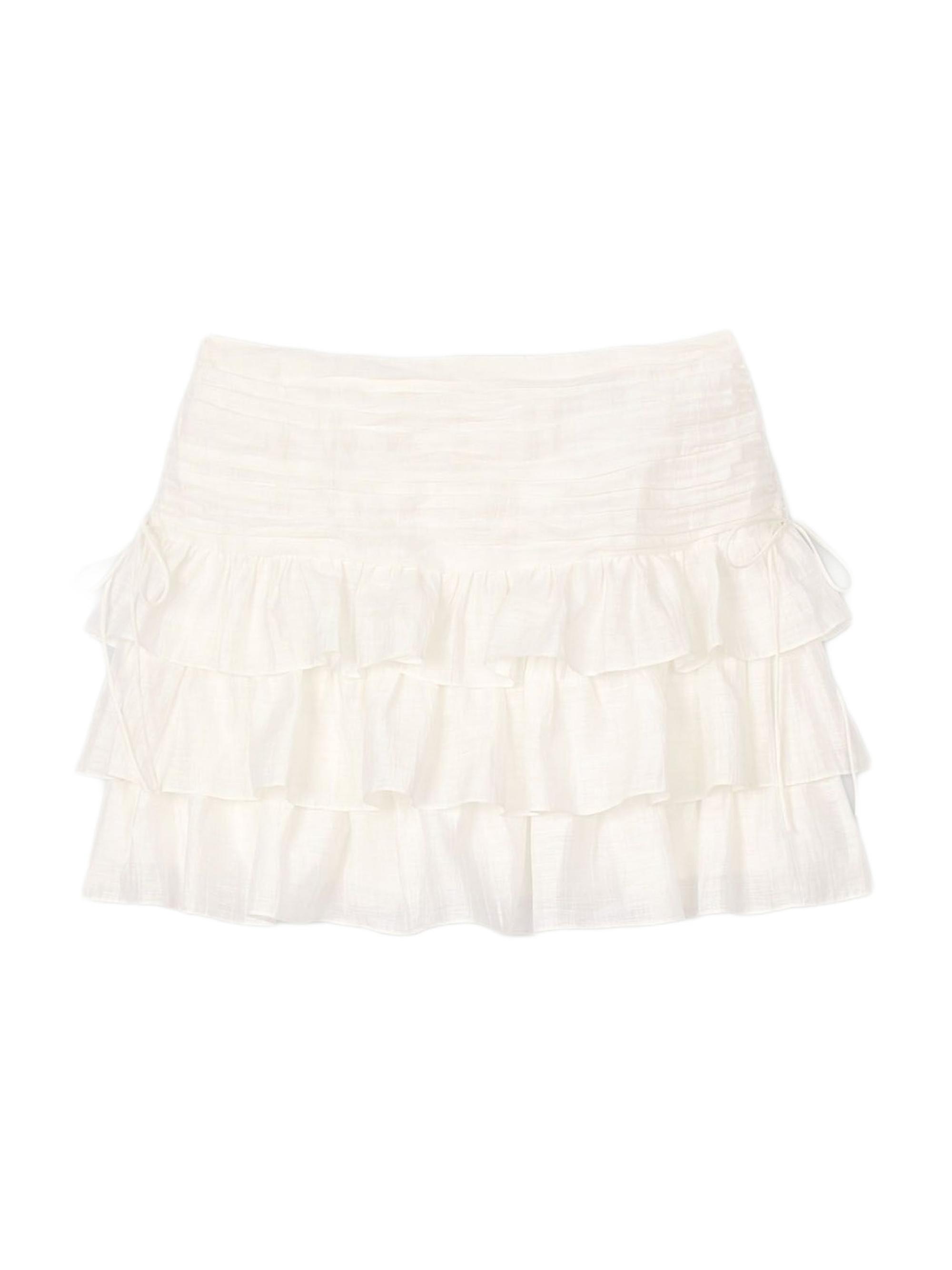 Sandro Women's Short Ruffled Skirt - White