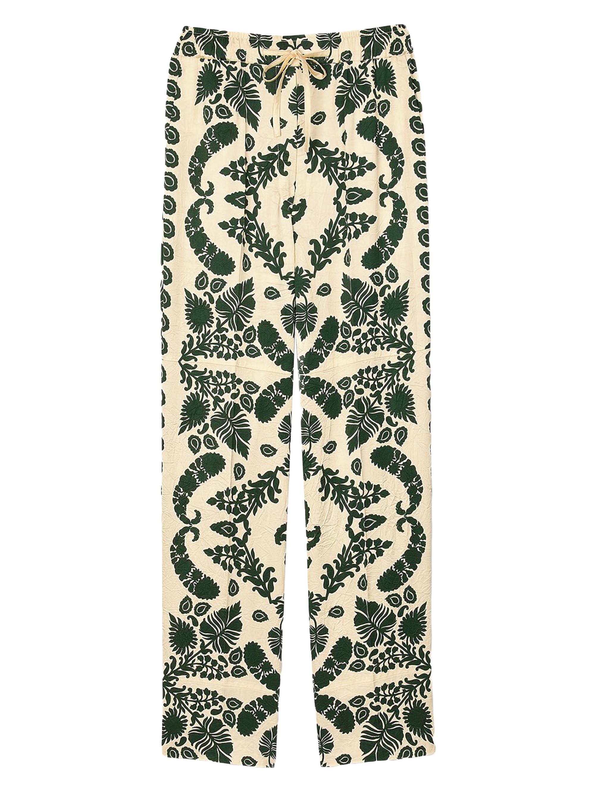 Sandro Women's Floral Pants - Ecru Green