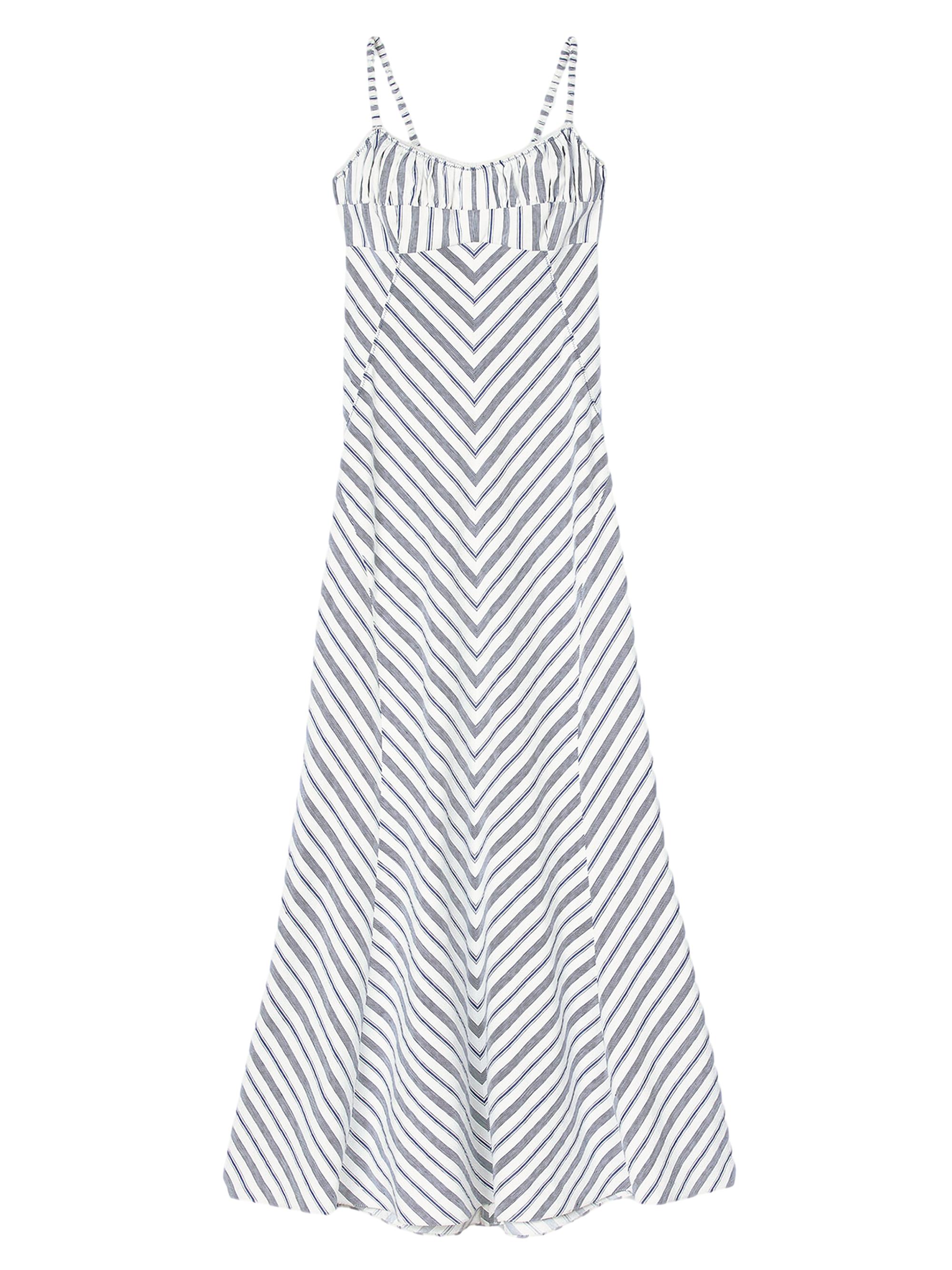 Sandro Women's Stripy Maxi Dress with Straps - Blue Ecru