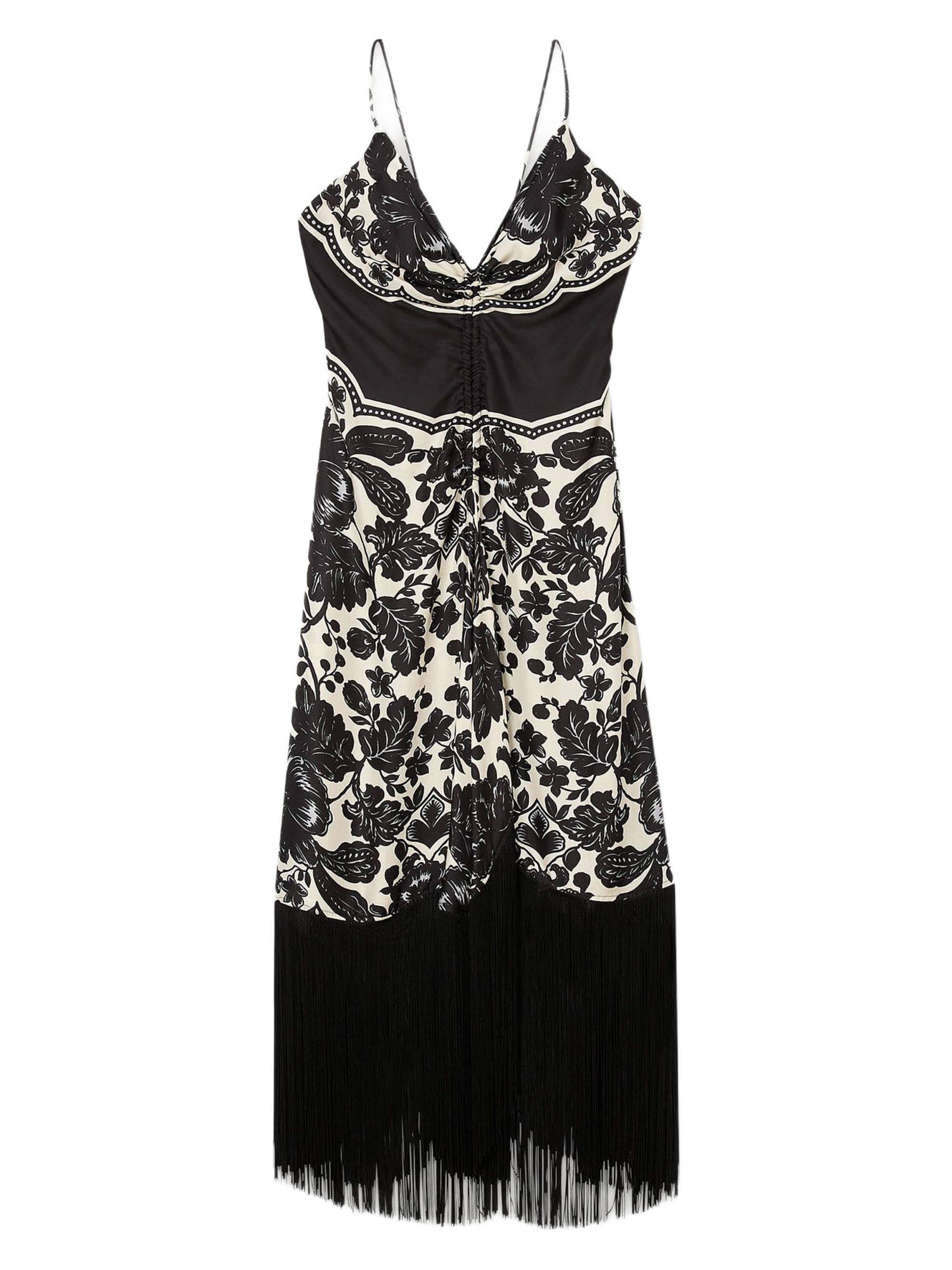 Sandro Women's Floral Print Maxi Dress - Ecru Black