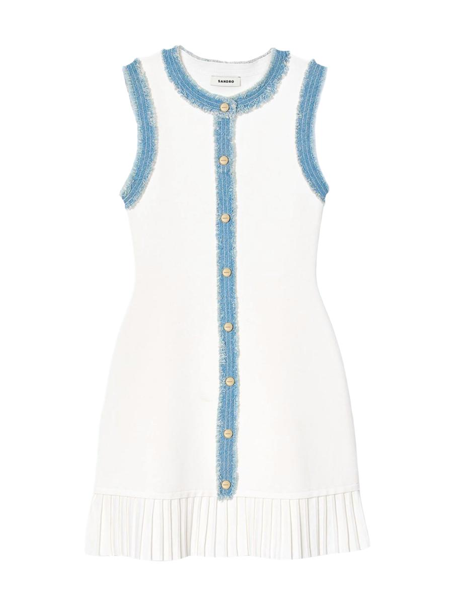 Sandro Mini Knit Dress with Ruffle | Saks Fifth Avenue