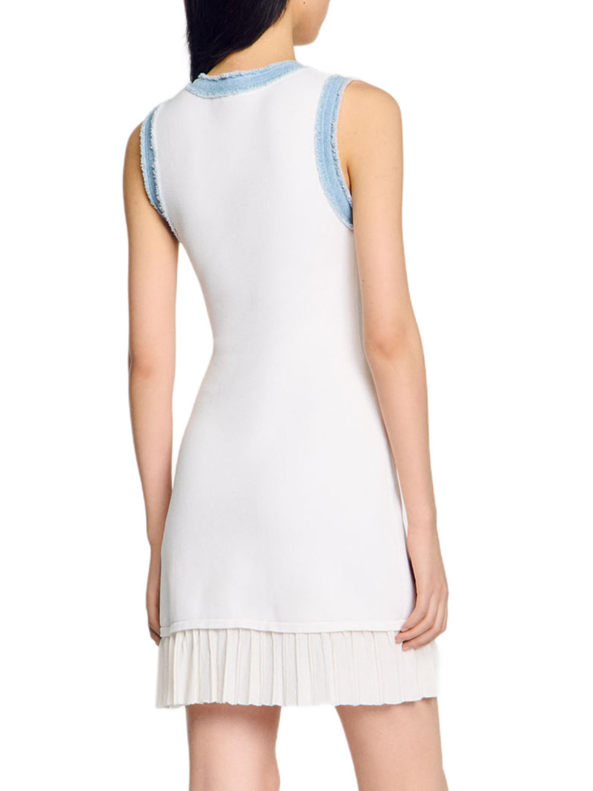 Sandro Mini Knit Dress with Ruffle | Saks Fifth Avenue