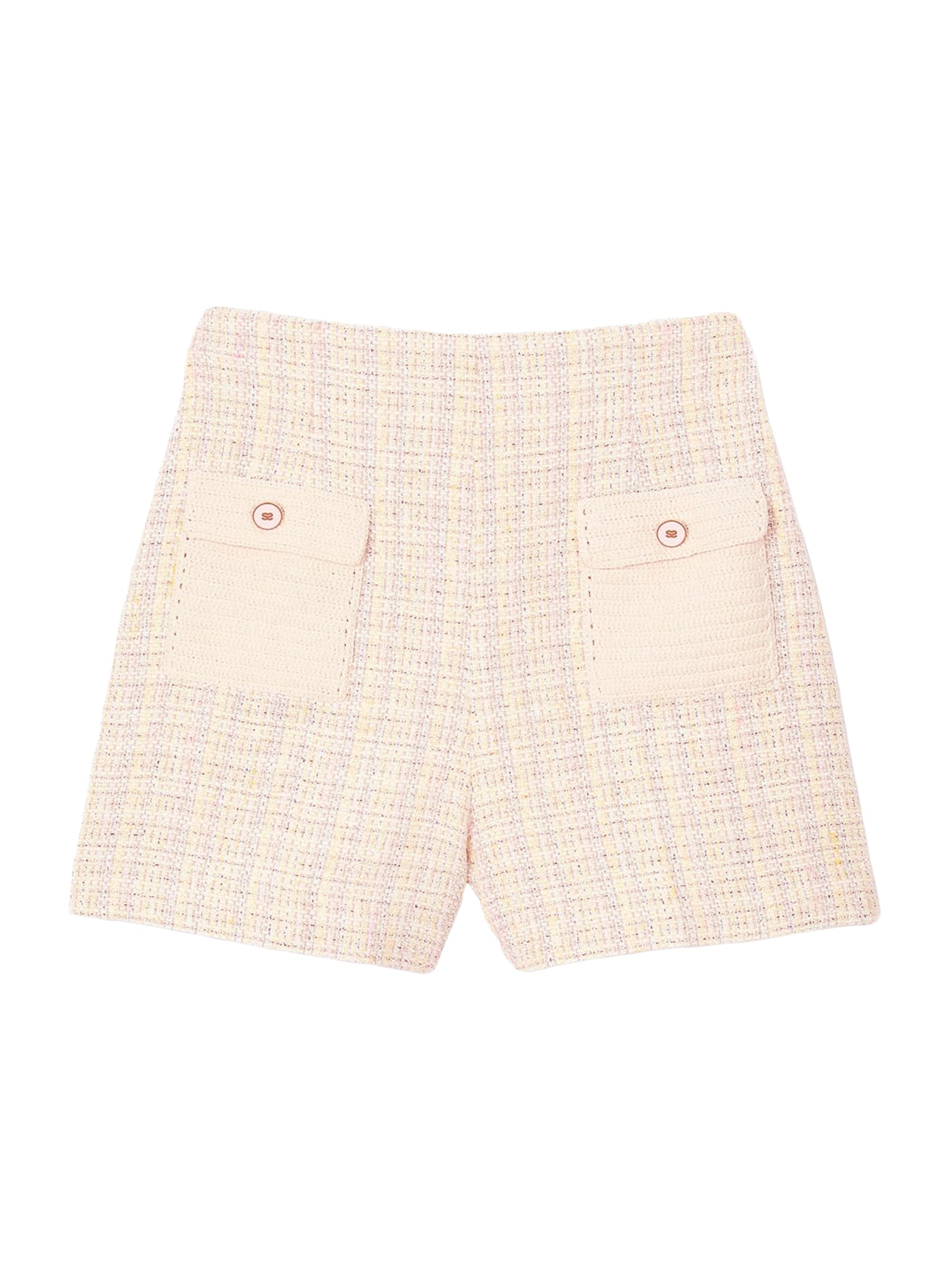 Sandro Women's Decorative Tweed Shorts - Yellow Ecru