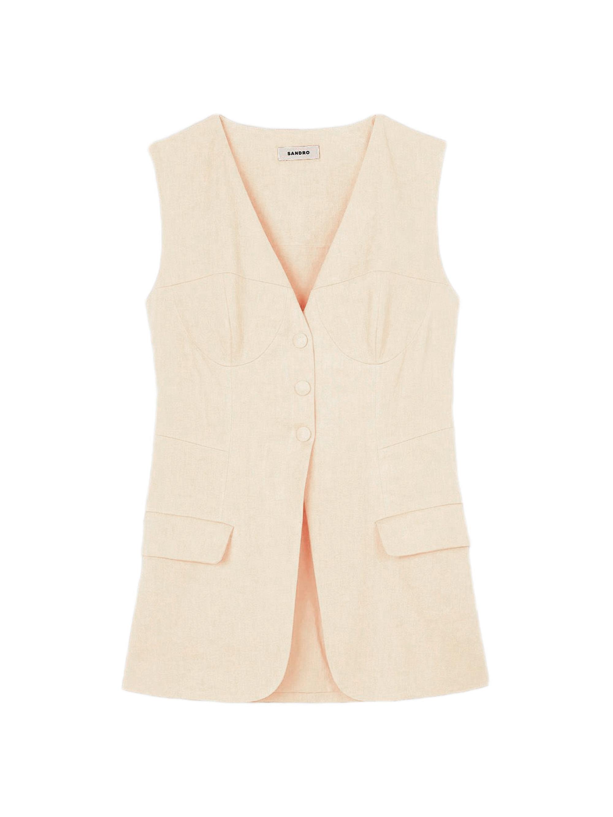【新品タグ付】UNLIENS v neck gilet ecru Paige V-Neck Tailored Vest | Saks Fifth Avenue
