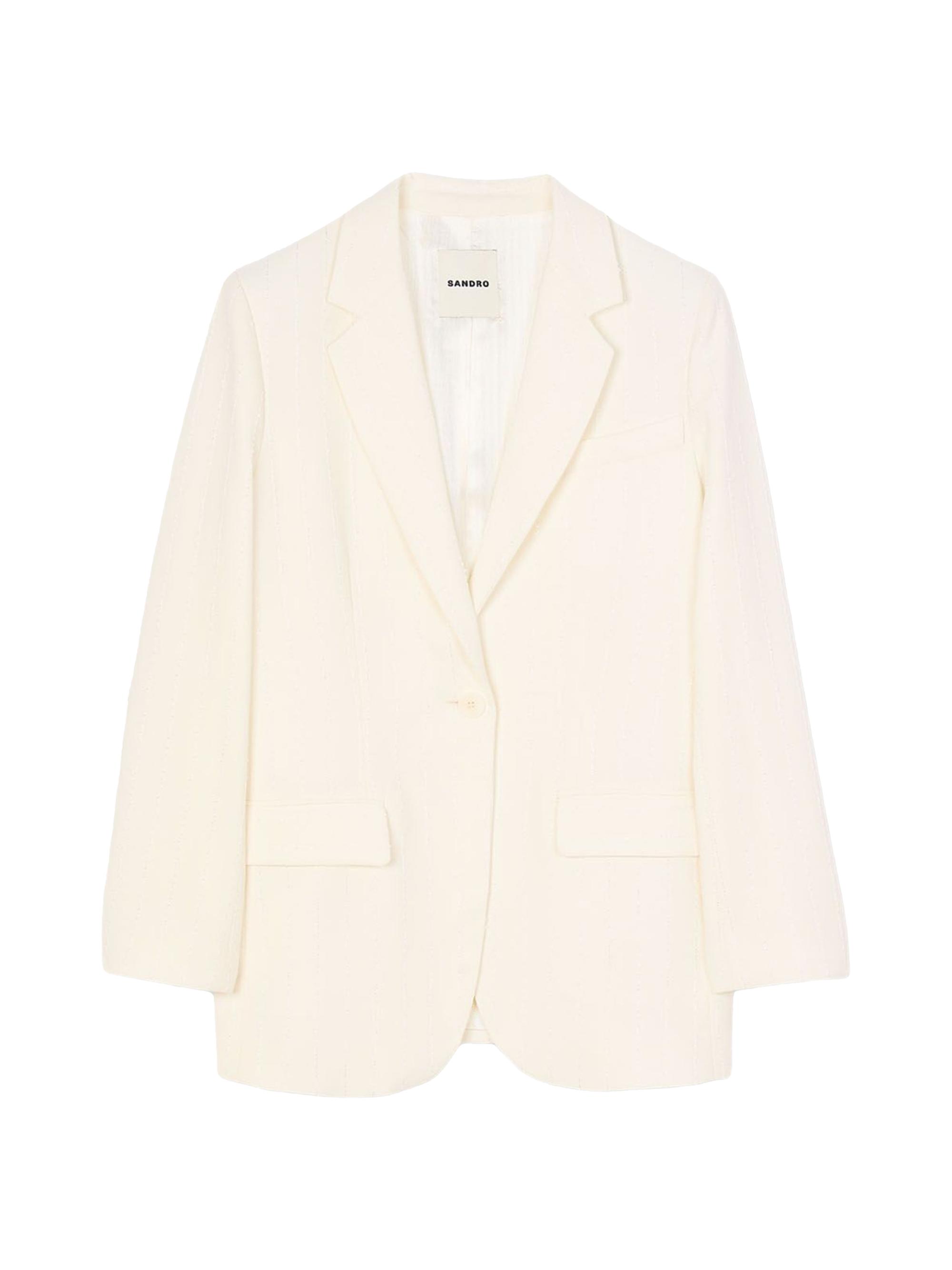 Sandro Women's Sequined Suit Jacket - Ecru