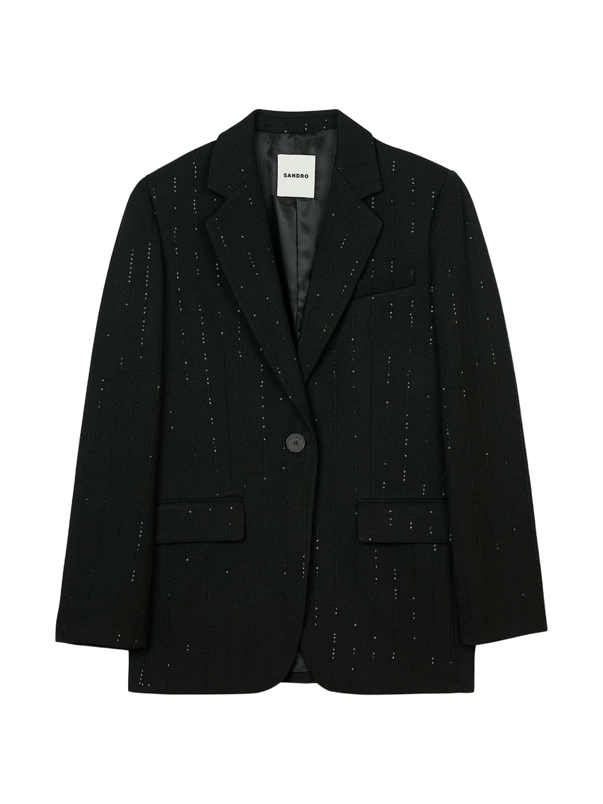 Sandro Women's Sequinned Suit Jacket - Black