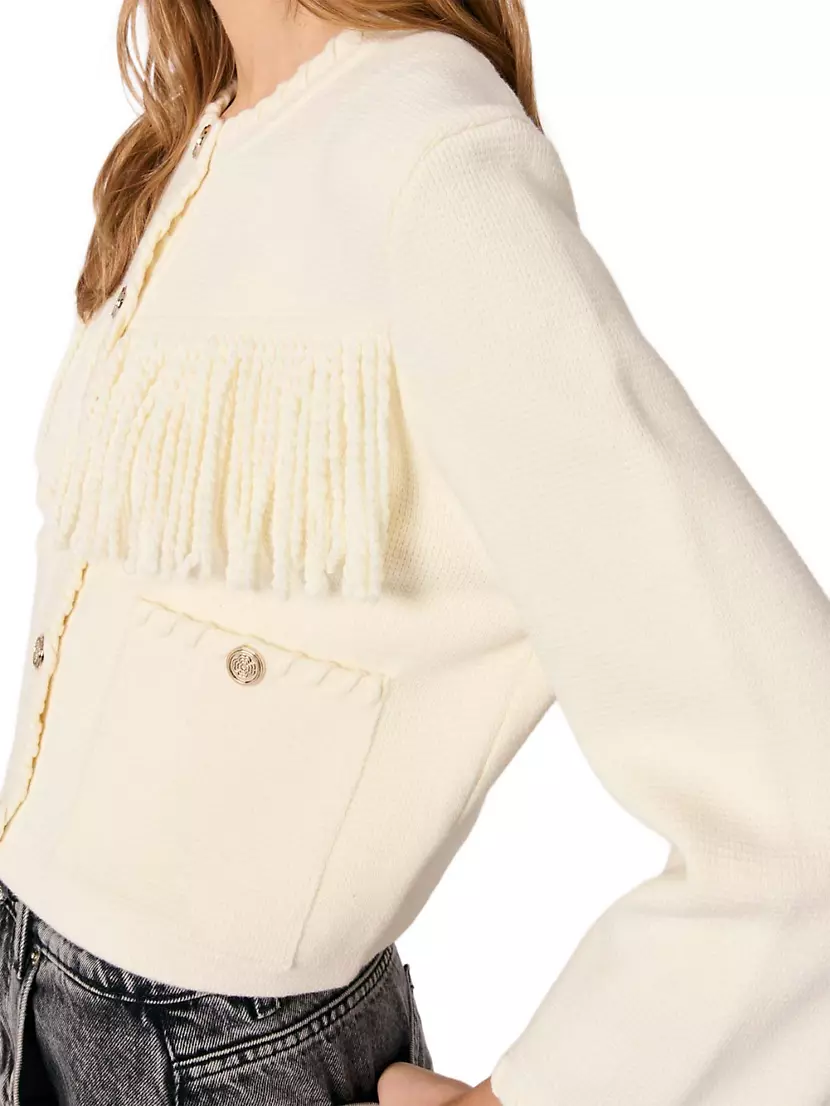Shop Maje Fringed Cardigan | Saks Fifth Avenue Shop Maje Fringed Cardigan | Saks Fifth Avenue