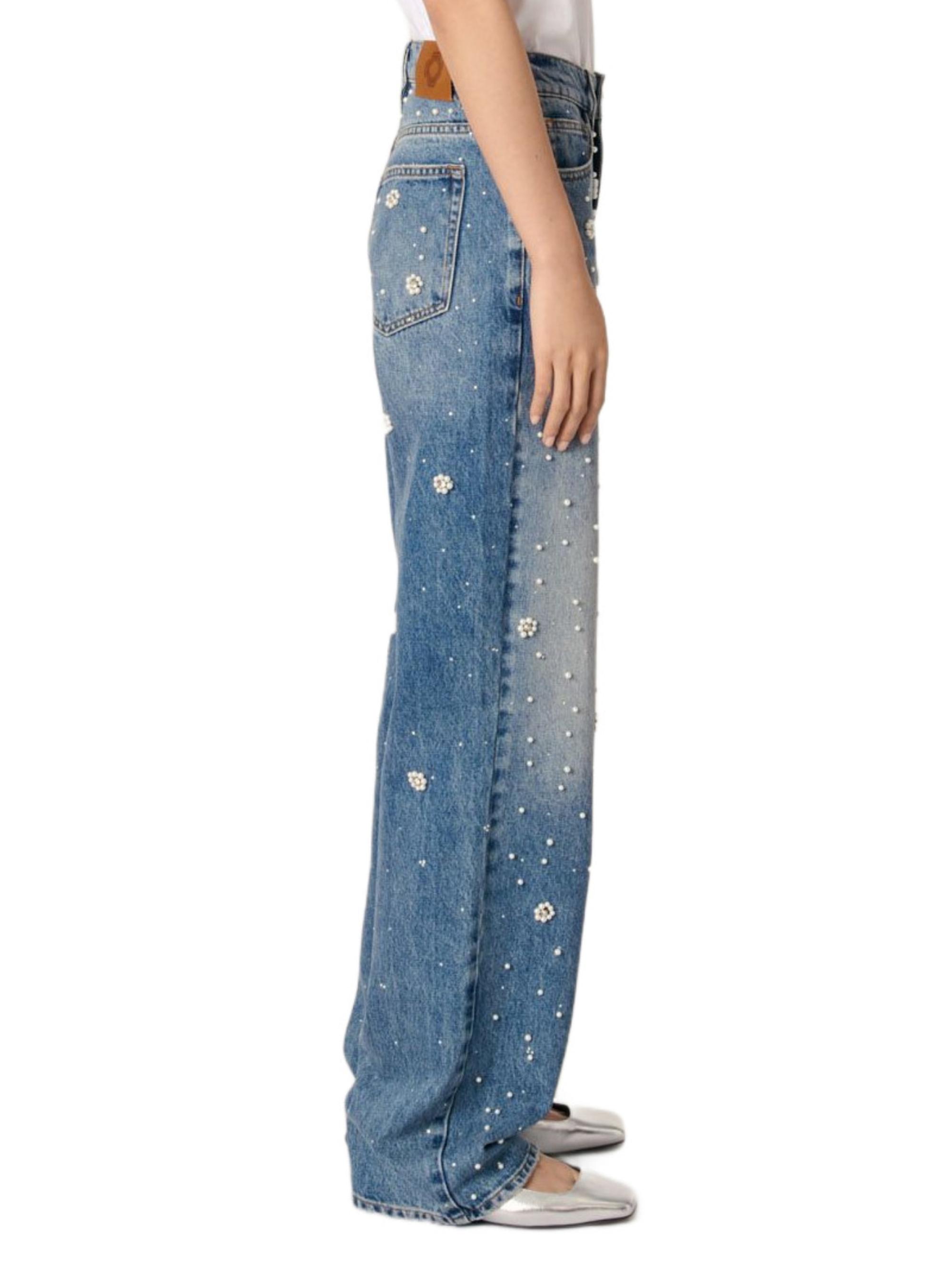 Maje Wide-Leg Embroidered Jeans | Saks Fifth Avenue