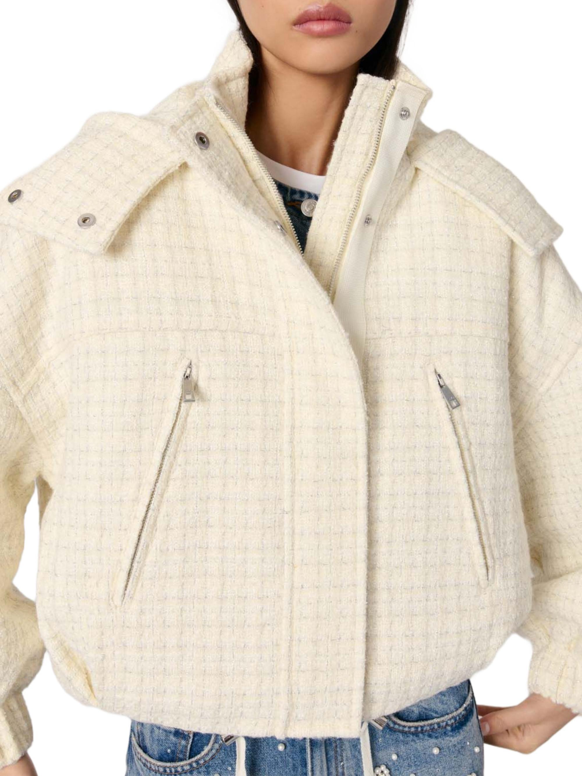 Maje Tweed Down Jacket | Saks Fifth Avenue